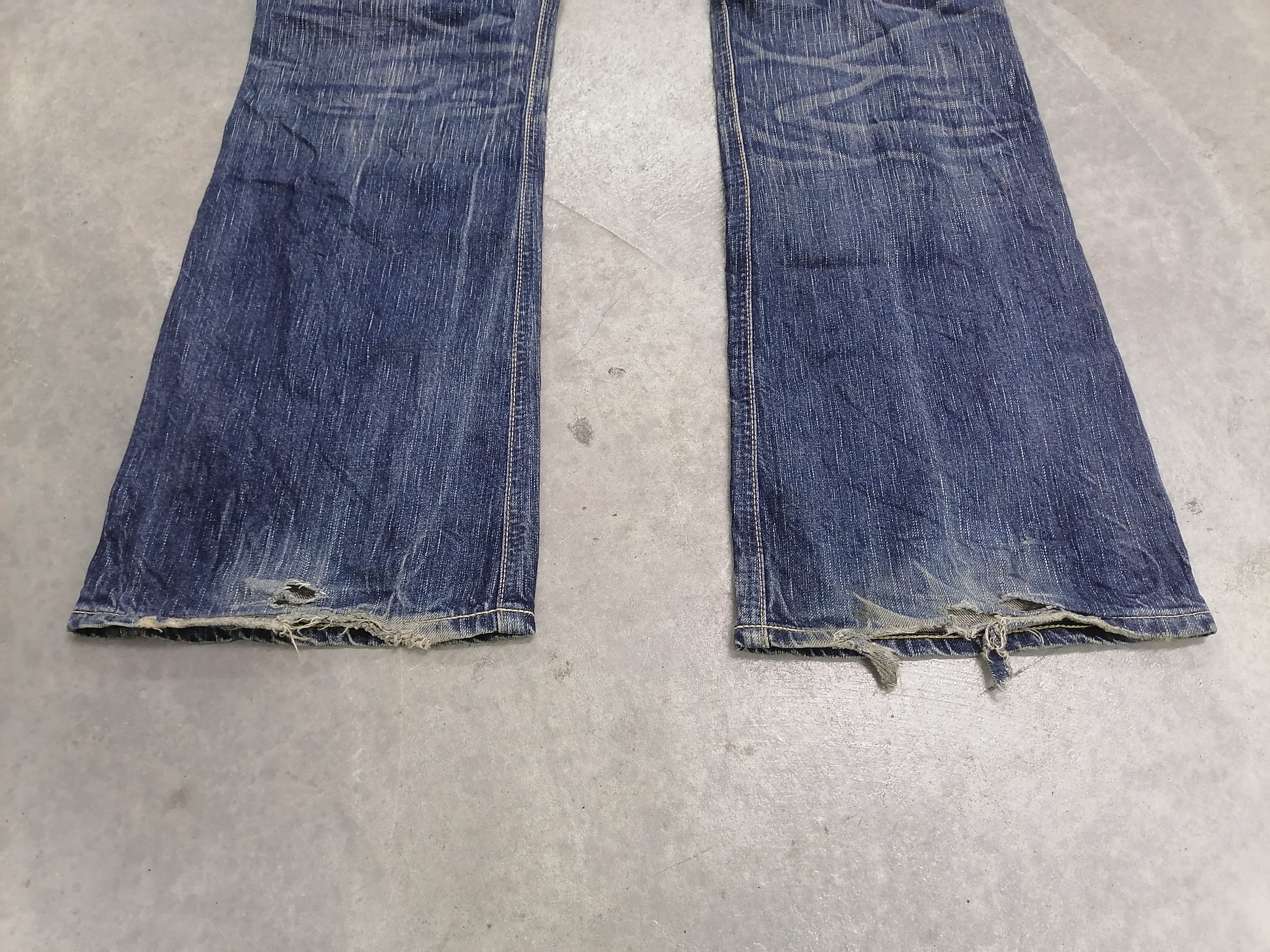 Japanese Brand Flared❗Edwin 503 Washed Blue Distressed Denim Pants🇯🇵 Size US 34 / EU 50 - 6 Thumbnail