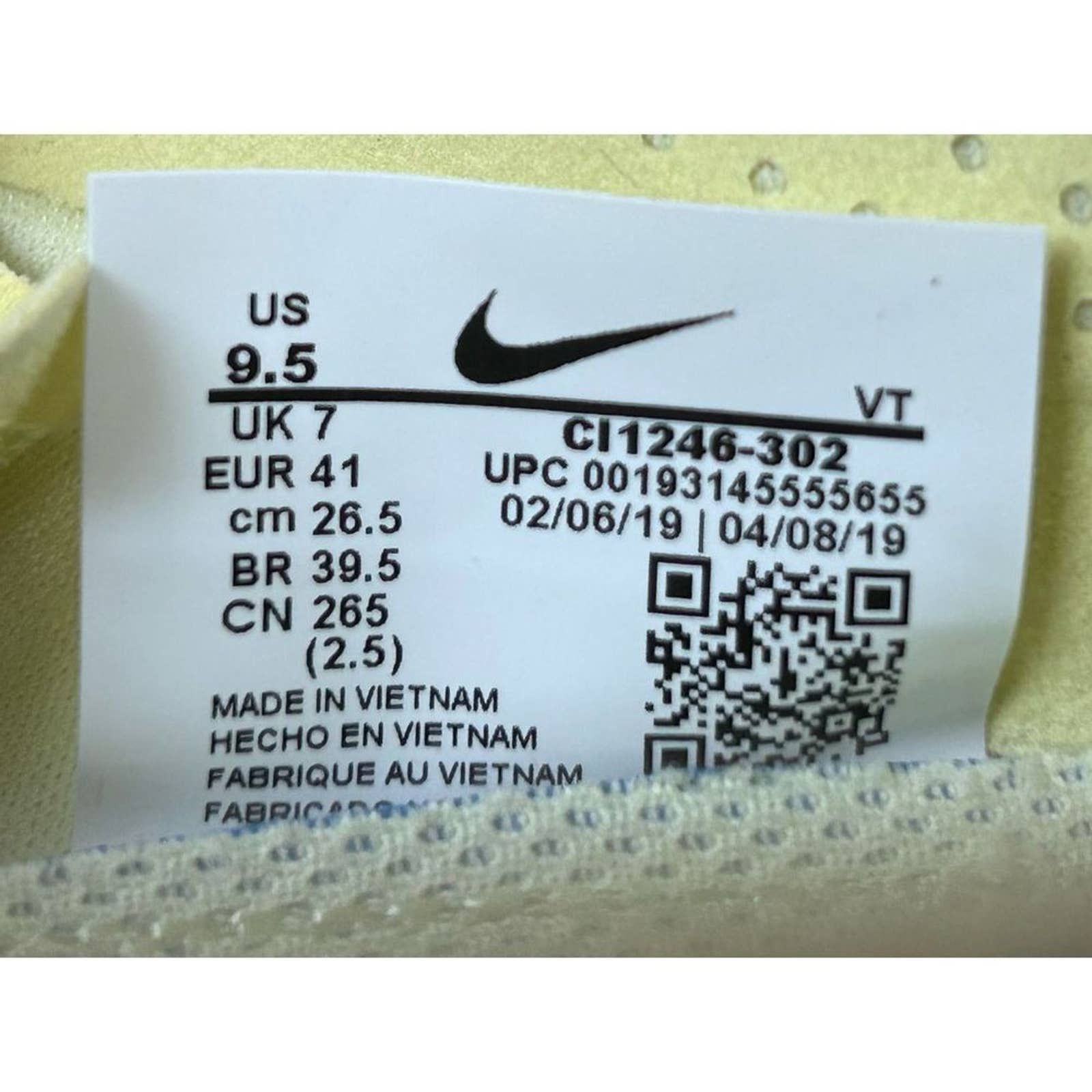 Nike Air Vapormax 2019 SE 'Luminous Green' Shoes Sz W9.5/M8