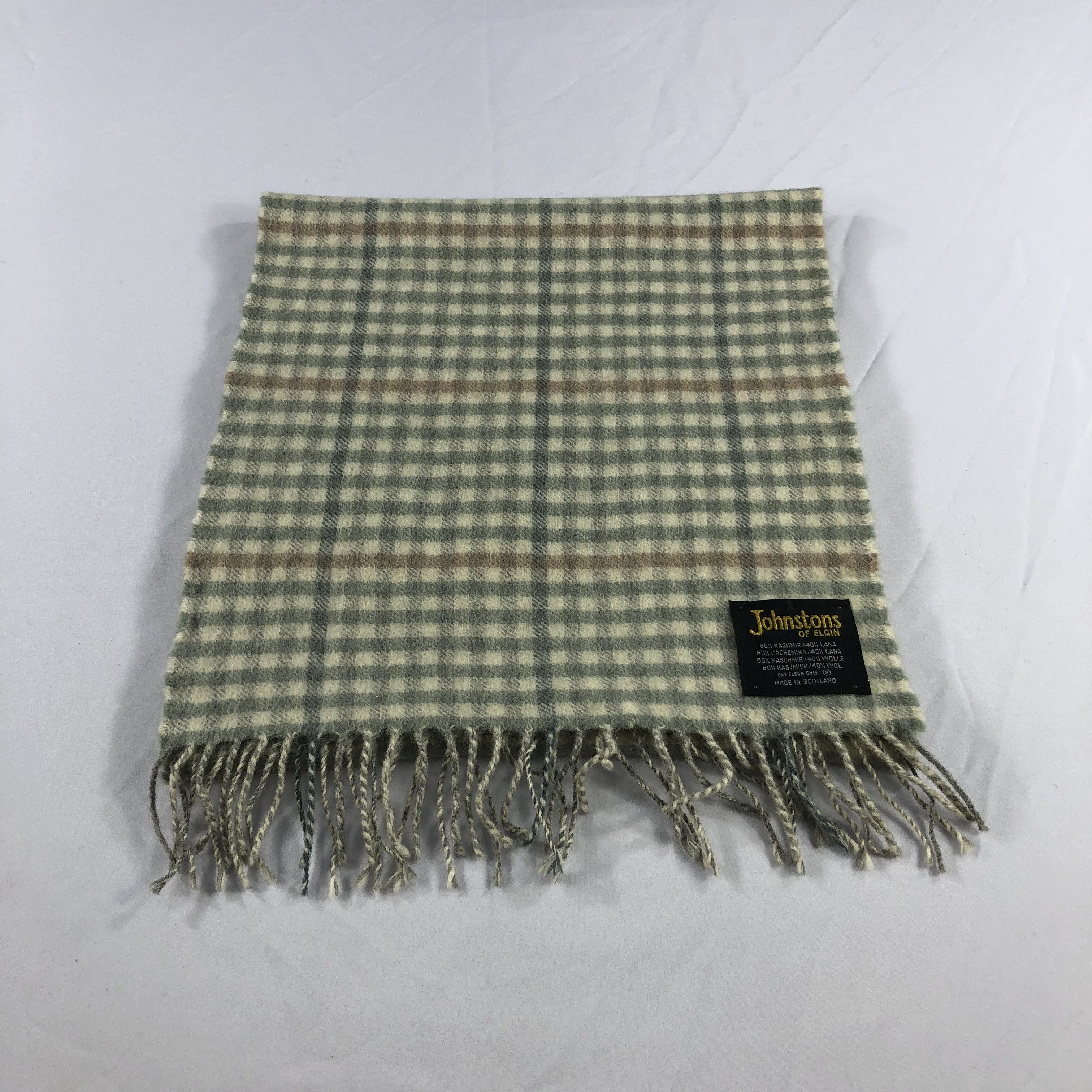 Johnstons Of Elgin Johnstons of Elgin Cashmere Gingham Scarf Muffler V1051 Size ONE SIZE - 2 Thumbnail