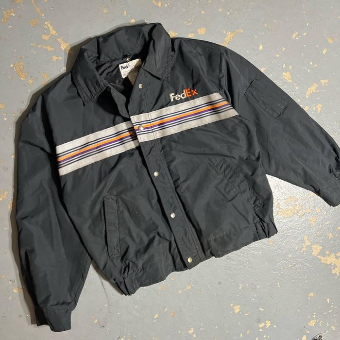 Vintage Vintage 80s FedEx Delivery Stan Herman Nylon Bomber Jacket ...