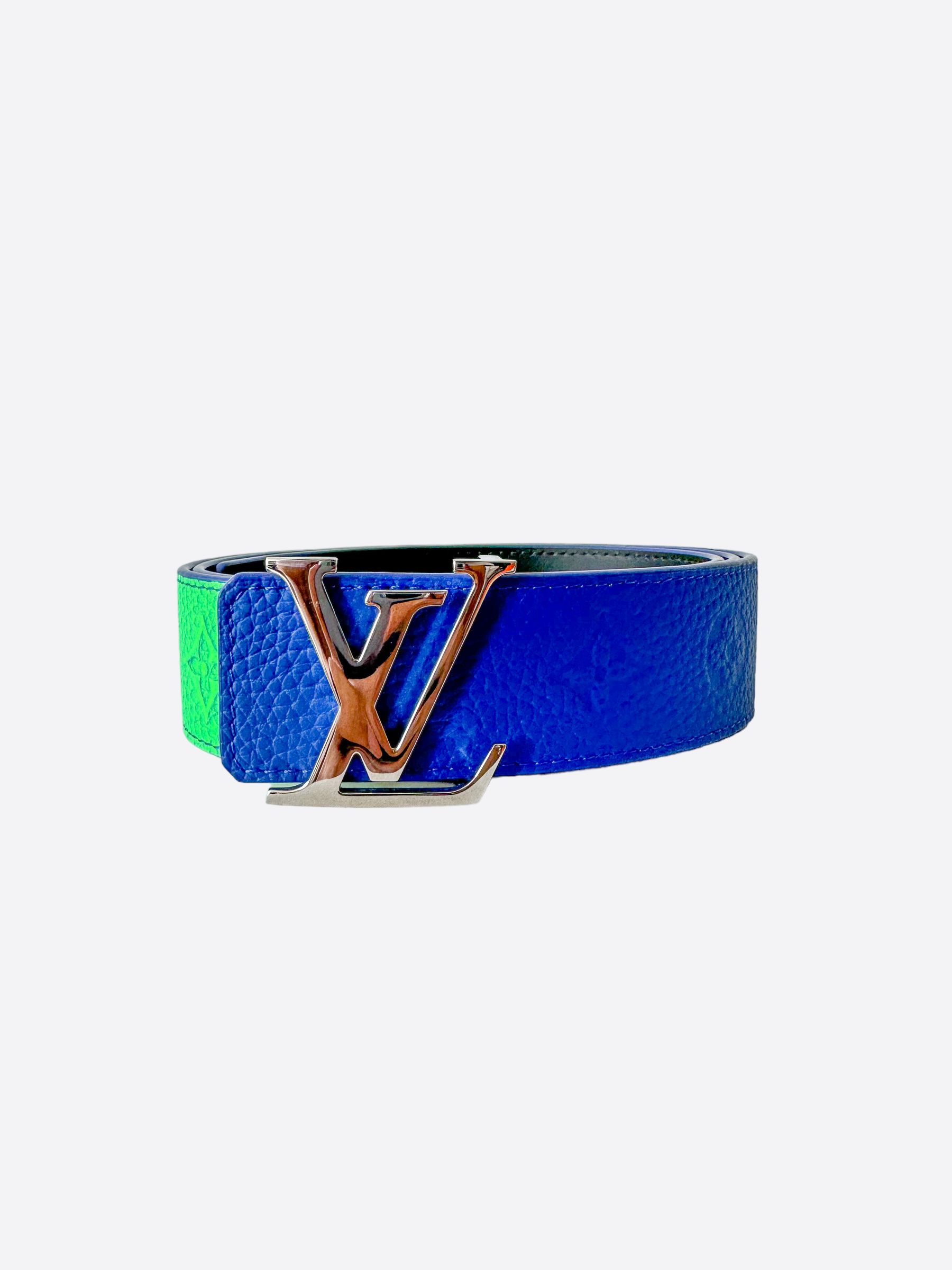 Pre-owned Louis Vuitton Blue & Green Illusion Monogram Belt