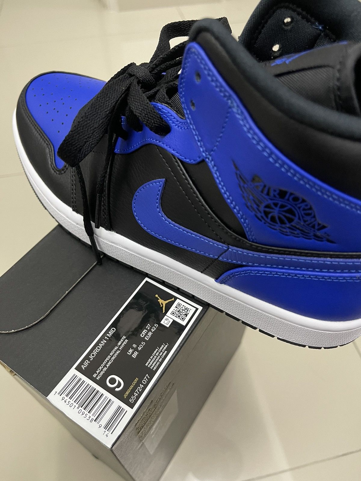 Jordan Brand Rare NIKE AIR JORDAN AJ1 Mid Hyper Royal Size US 9 / EU 42 - 8 Thumbnail