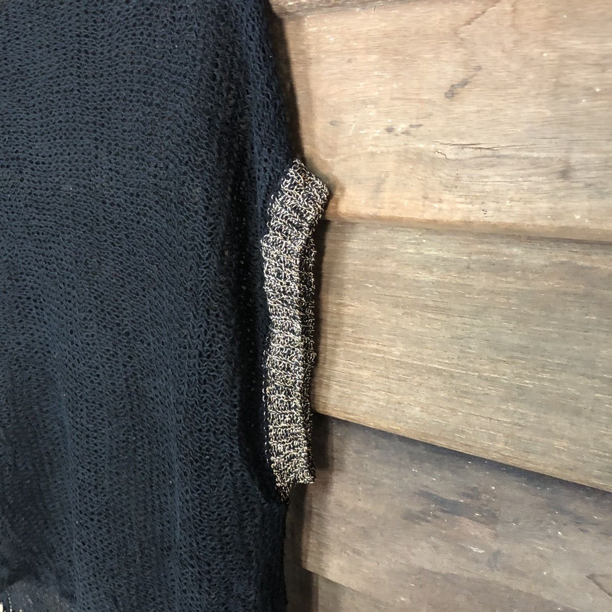 Vintage Egoist Mesh Net Crochet Black Cardigan Knitwear #7161 Size M / US 6-8 / IT 42-44 - 10 Thumbnail