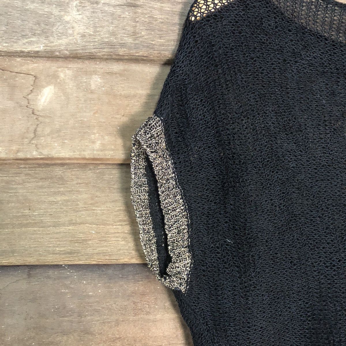 Vintage Egoist Mesh Net Crochet Black Cardigan Knitwear #7161 Size M / US 6-8 / IT 42-44 - 9 Thumbnail
