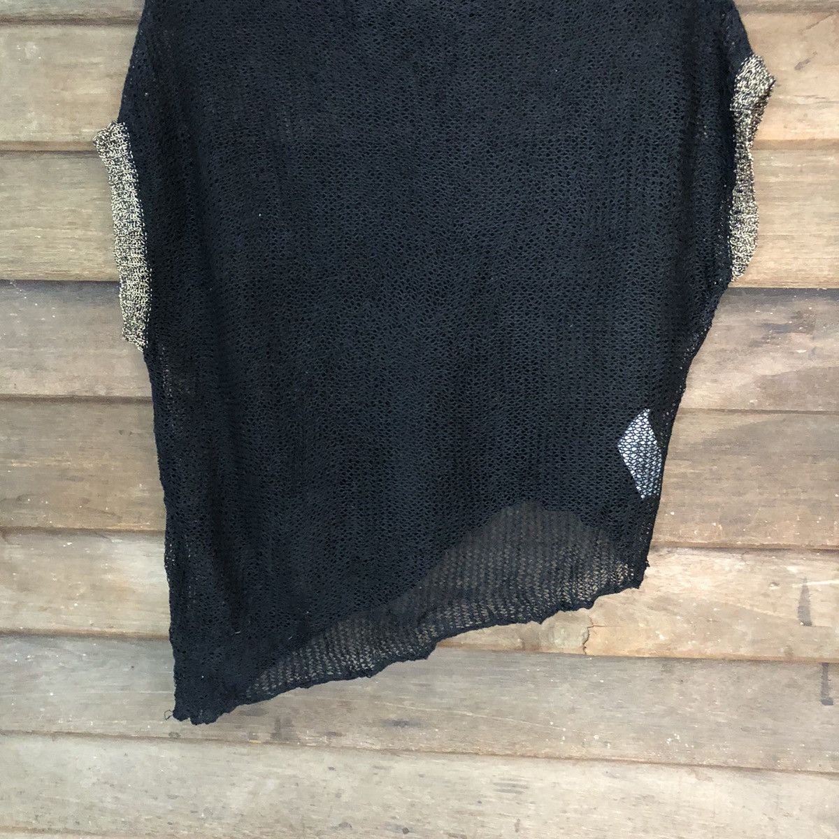 Vintage Egoist Mesh Net Crochet Black Cardigan Knitwear #7161 Size M / US 6-8 / IT 42-44 - 3 Thumbnail
