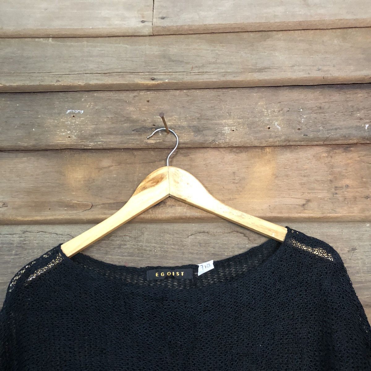 Vintage Egoist Mesh Net Crochet Black Cardigan Knitwear #7161 Size M / US 6-8 / IT 42-44 - 12 Thumbnail