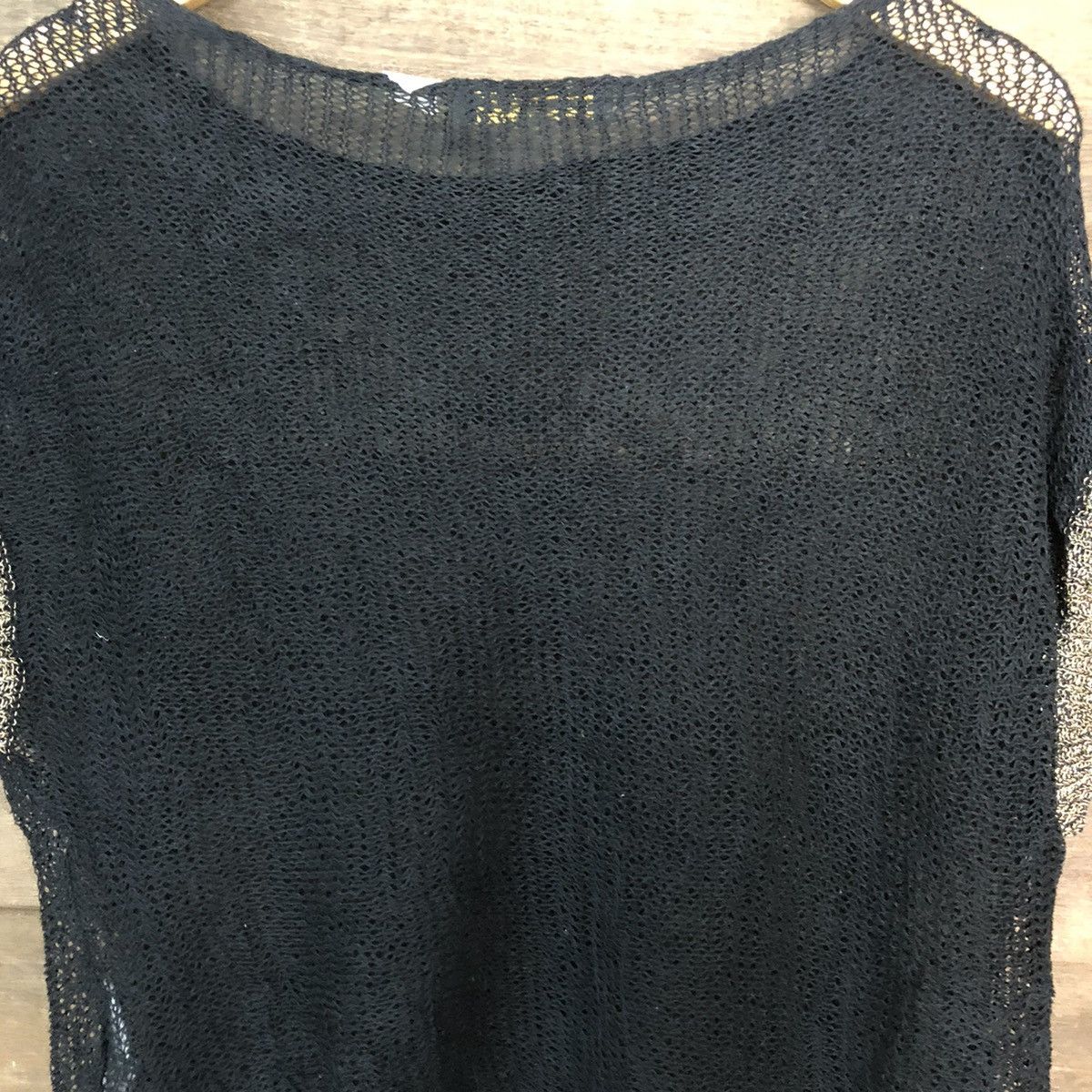 Vintage Egoist Mesh Net Crochet Black Cardigan Knitwear #7161 Size M / US 6-8 / IT 42-44 - 11 Thumbnail
