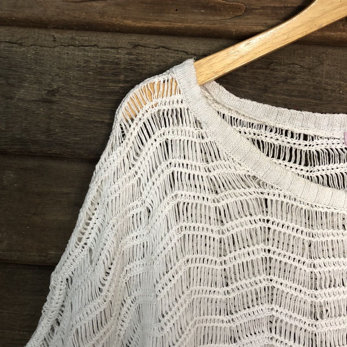 Japanese Brand Supre Mesh Net Crochet White Cardigan Knitwear #7162 Size XS / US 0-2 / IT 36-38 - 4 Thumbnail