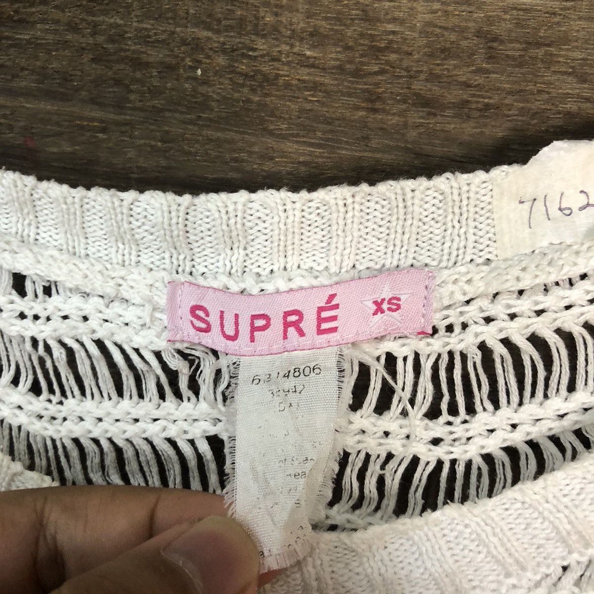 Japanese Brand Supre Mesh Net Crochet White Cardigan Knitwear #7162 Size XS / US 0-2 / IT 36-38 - 6 Thumbnail