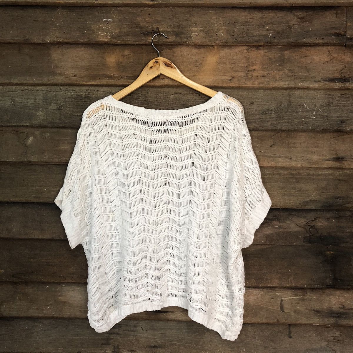 Japanese Brand Supre Mesh Net Crochet White Cardigan Knitwear #7162 Size XS / US 0-2 / IT 36-38 - 7 Thumbnail