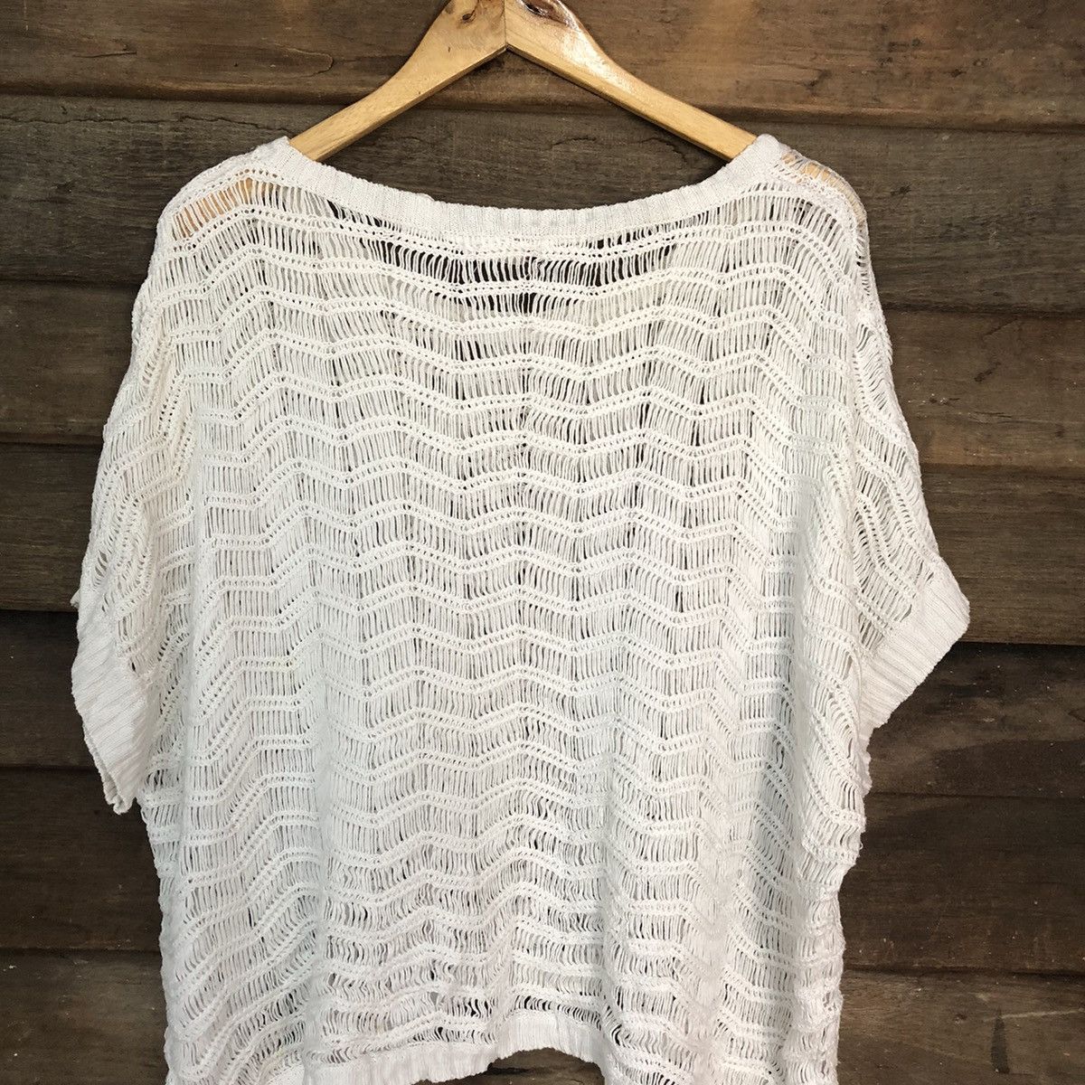 Japanese Brand Supre Mesh Net Crochet White Cardigan Knitwear #7162 Size XS / US 0-2 / IT 36-38 - 10 Thumbnail