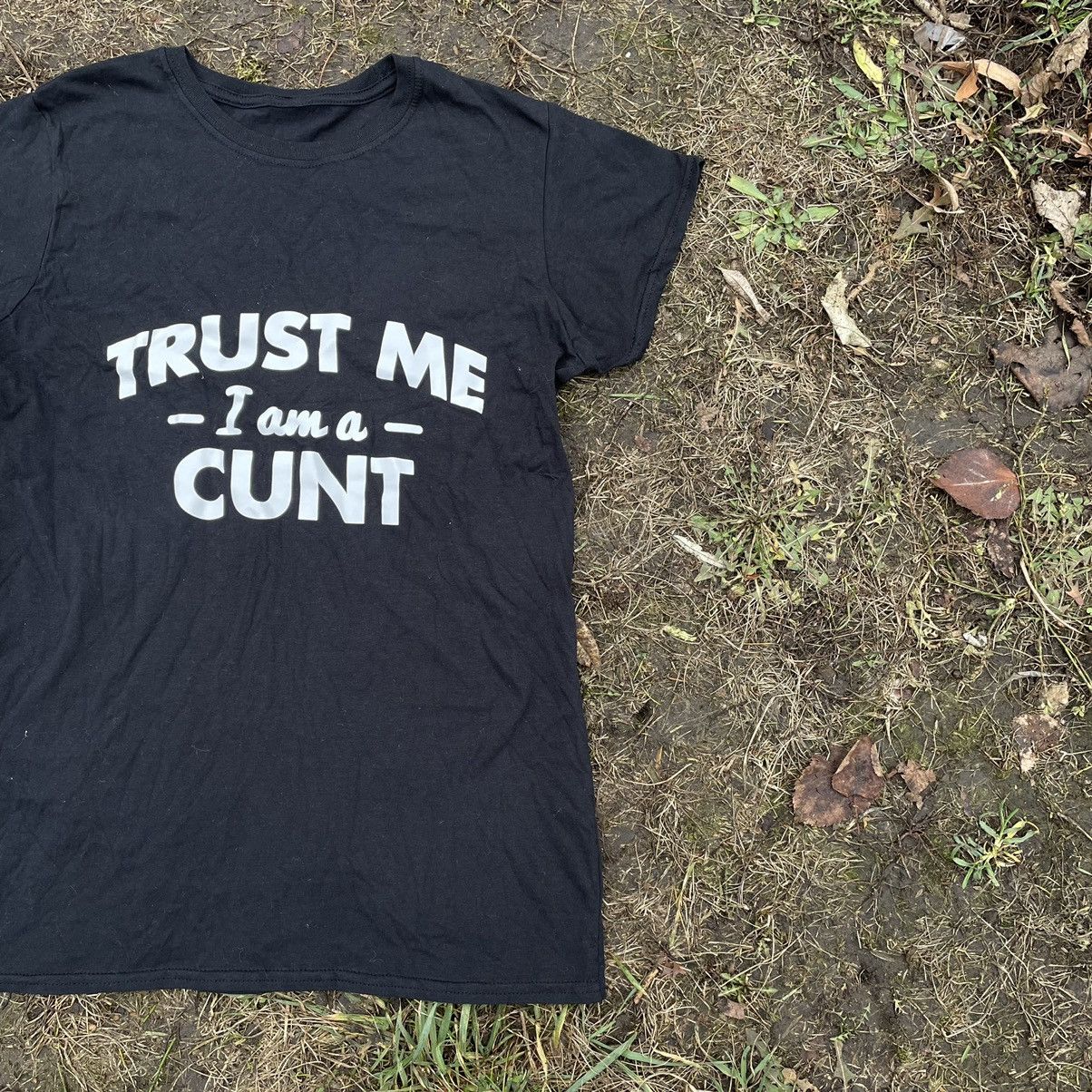 Vintage Vintage Y2K Graphic Tee Humor Thrashed Black Boxy Punk M Size M / US 6-8 / IT 42-44 - 2 Thumbnail