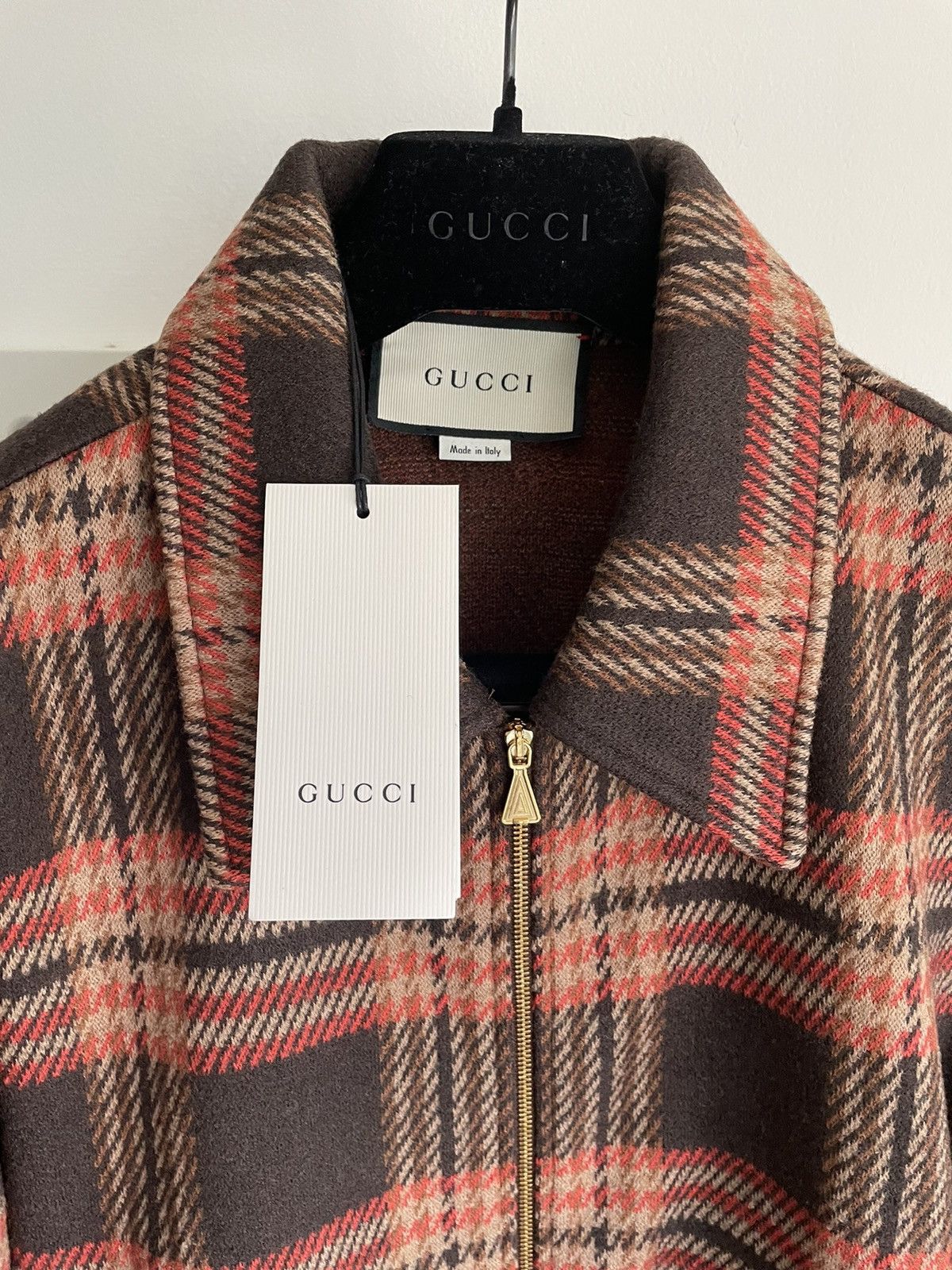 Gucci $4k Super Runway Limited Edition Wool Check Bomber Jacket Size US L / EU 52-54 / 3 - 21 Thumbnail