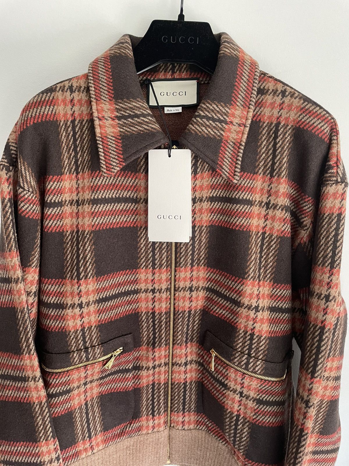 Gucci $4k Super Runway Limited Edition Wool Check Bomber Jacket Size US L / EU 52-54 / 3 - 19 Thumbnail