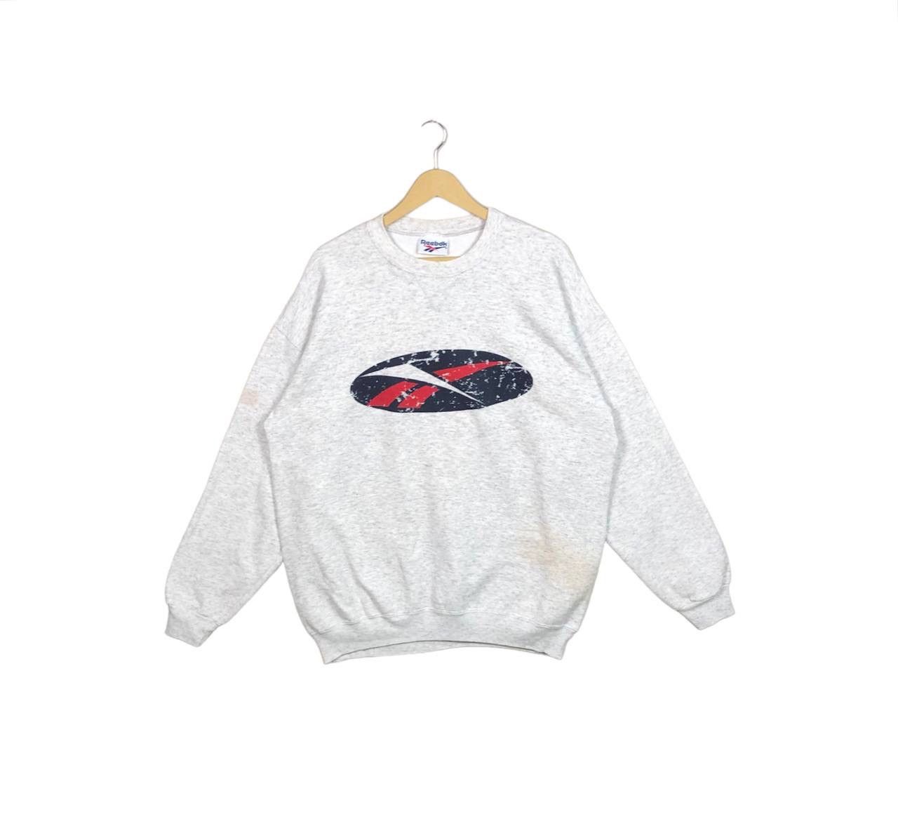 Reebok × Vintage Vintage 90s Reebok Big Logo Pullover Sweatshirt Streetwear Size US L / EU 52-54 / 3 - 1 Thumbnail