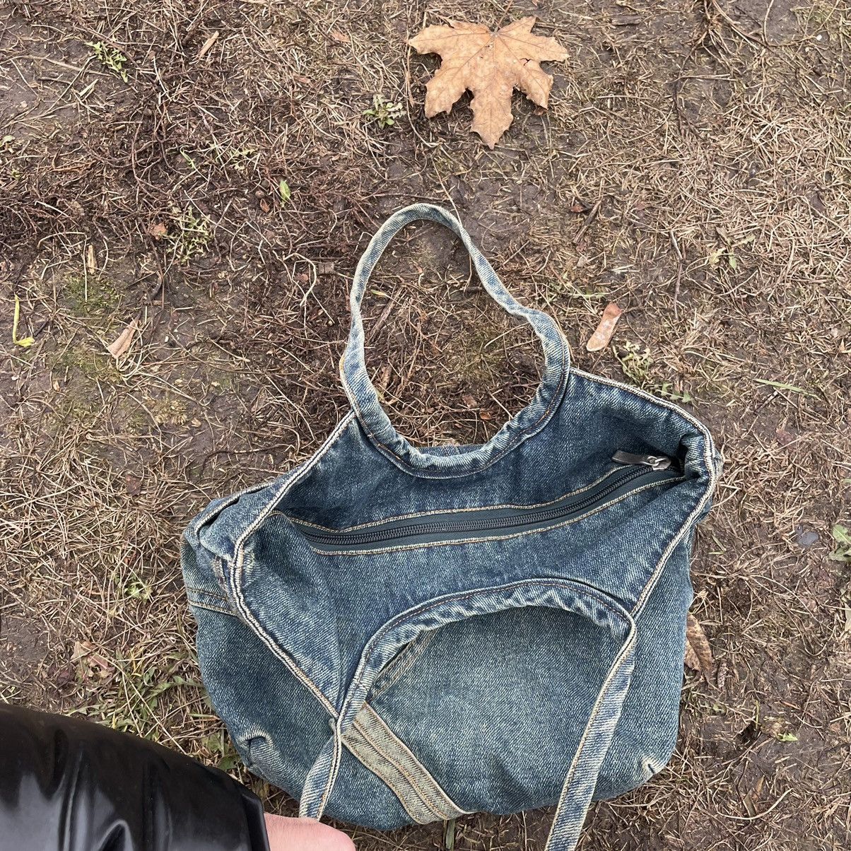 Vintage Vintage Y2K Denim Tote Bag Distressed Faded Blue Gorpcore OS Size ONE SIZE - 5 Thumbnail