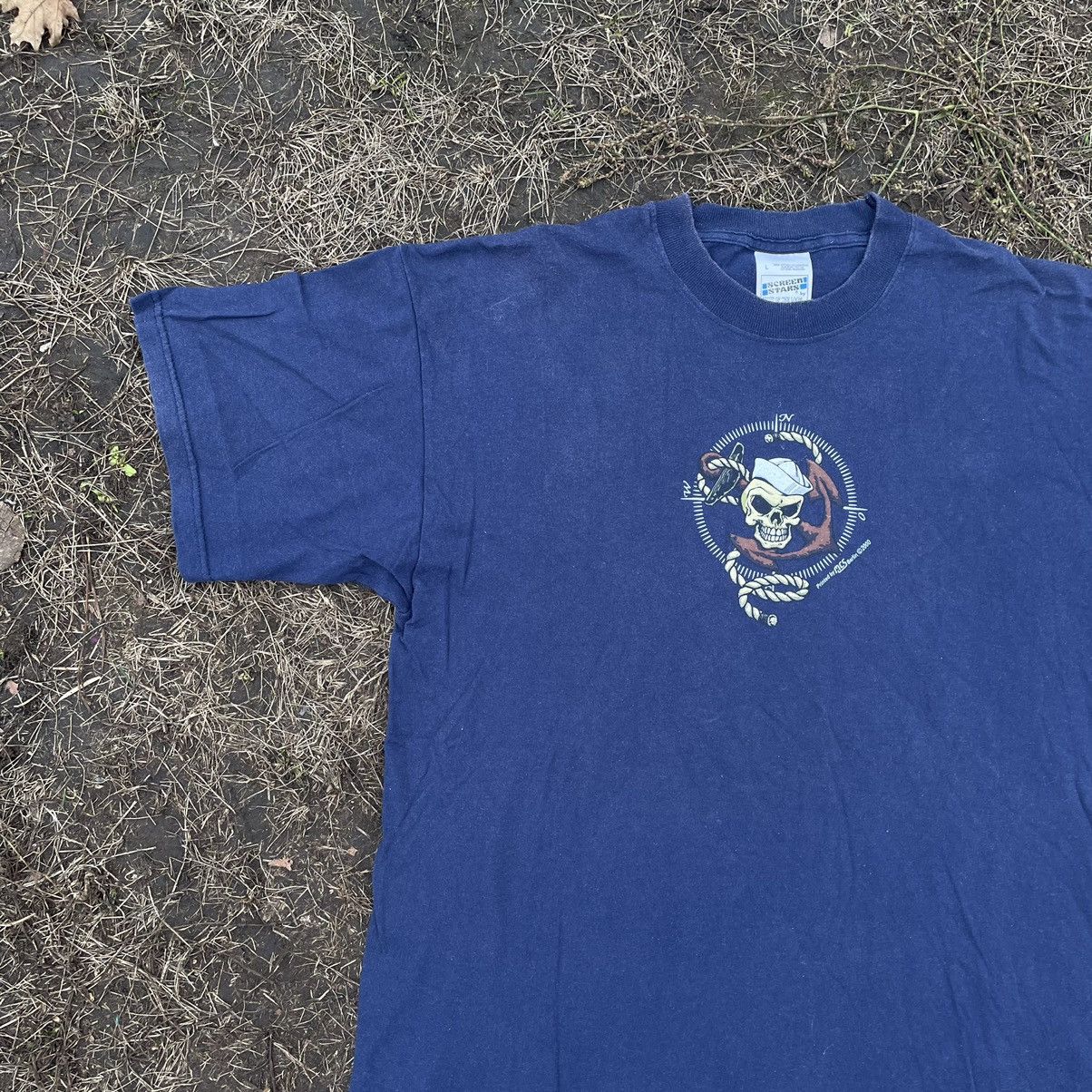 Vintage Vintage Y2K Sun Faded Graphic Tee Streetwear Blue Wide Leg L Size US L / EU 52-54 / 3 - 2 Thumbnail