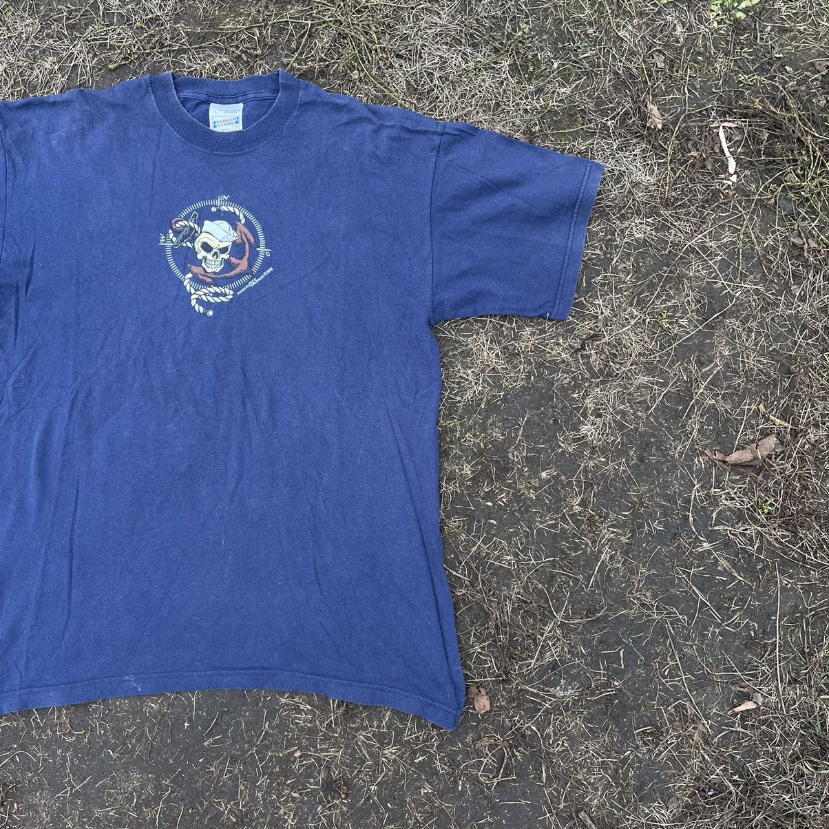 Vintage Vintage Y2K Sun Faded Graphic Tee Streetwear Blue Wide Leg L Size US L / EU 52-54 / 3 - 3 Thumbnail