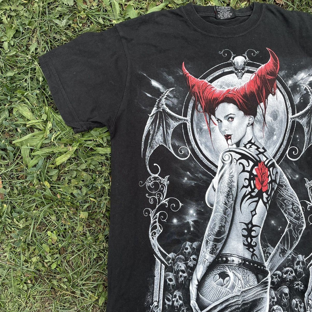 Vintage Vintage Y2K Gothic Graphic Tee Devil Horns Vamp Horror Grung Size US S / EU 44-46 / 1 - 2 Thumbnail