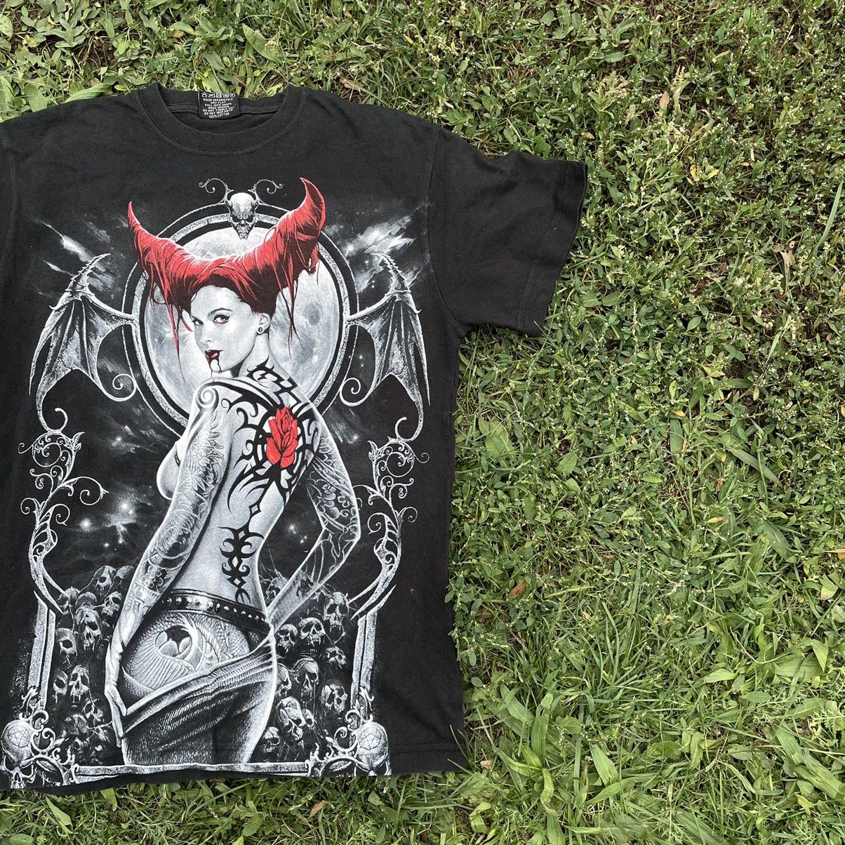 Vintage Vintage Y2K Gothic Graphic Tee Devil Horns Vamp Horror Grung Size US S / EU 44-46 / 1 - 3 Thumbnail