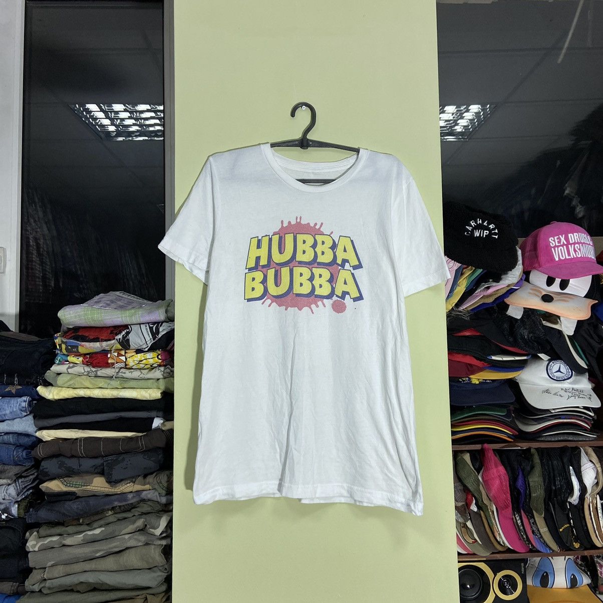 image of 90's Adult “ Hubba Bubba Logo “ Sexy Humor Tee in White, Men's (Size Medium)