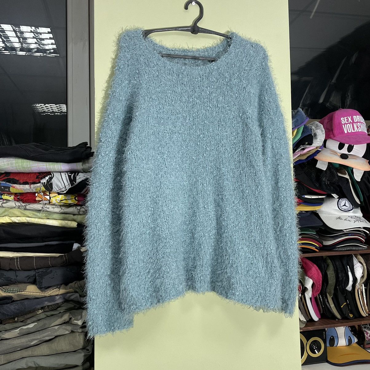 Vintage Vintage Y2K Mohair Fuzzy Knit Sweater Hypebeast Grunge OS Size ONE SIZE - 2 Thumbnail