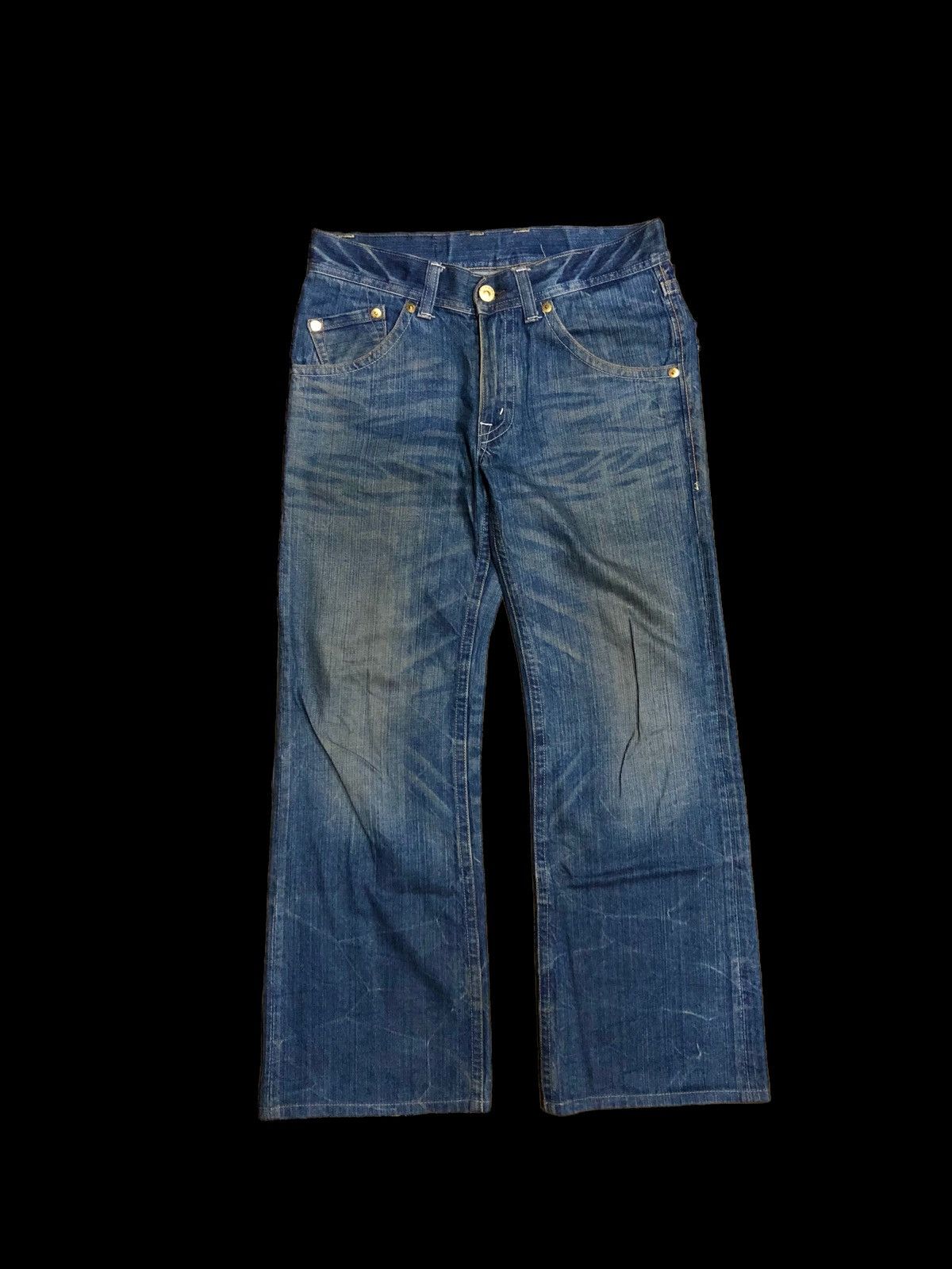 If Six Was Nine FLARED⚡️⚡️DENIM CRAFT WASHED BLUE DENIM Size US 32 / EU 48 - 1 Thumbnail