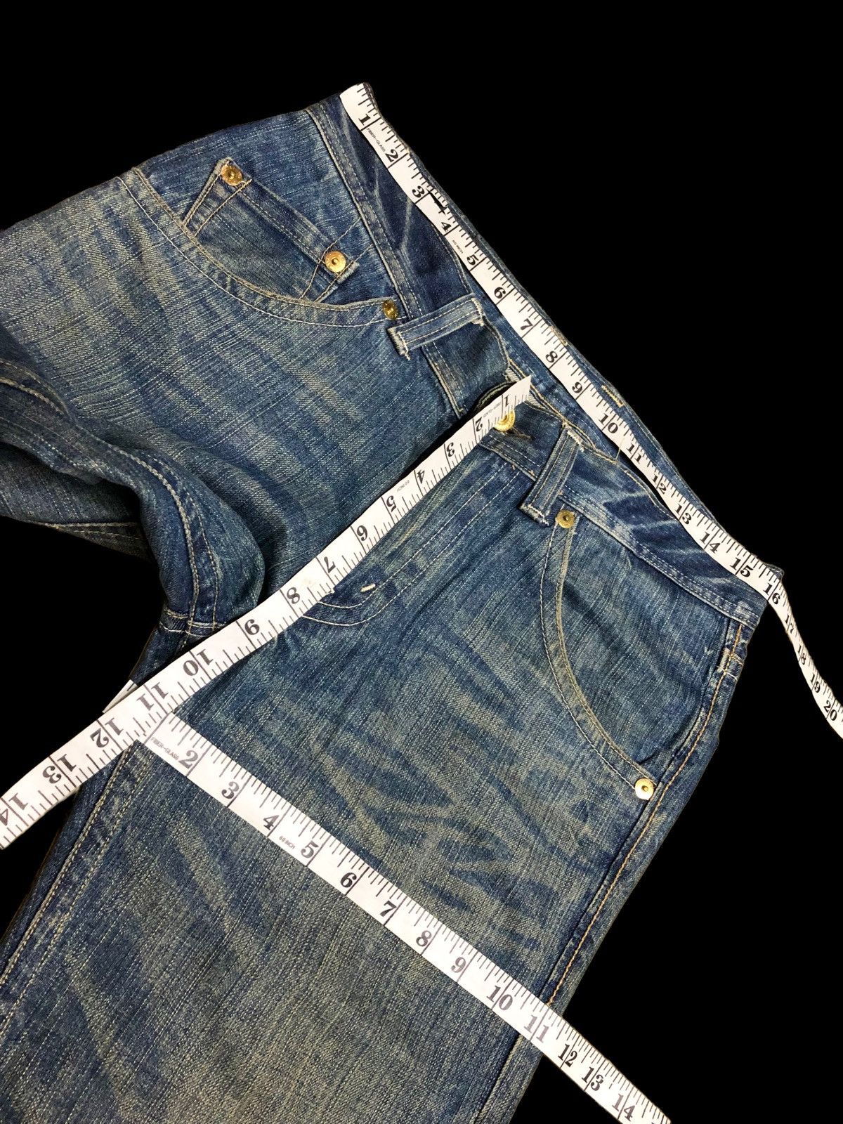 If Six Was Nine FLARED⚡️⚡️DENIM CRAFT WASHED BLUE DENIM Size US 32 / EU 48 - 6 Thumbnail