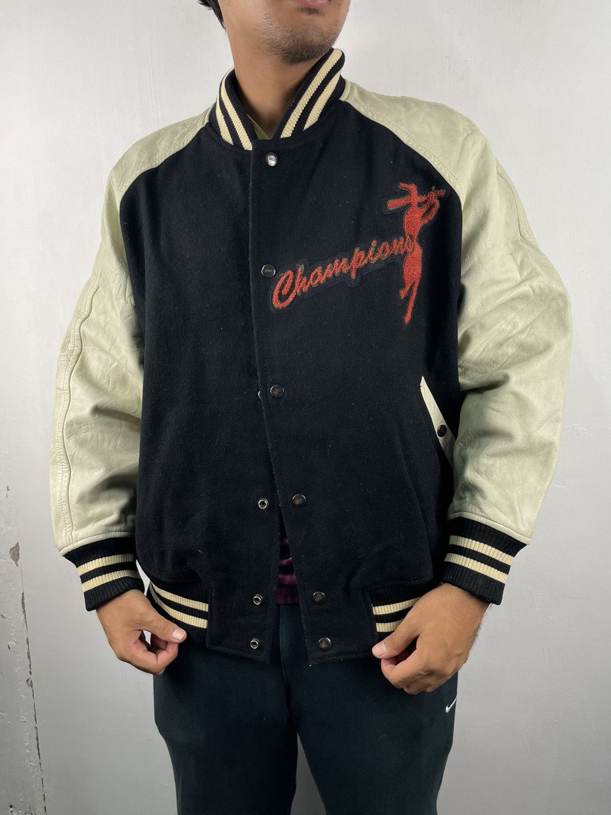 Japanese Brand Vintage 80s Bigi Ball Champion Varsity Jacket Oversized Size US XXL / EU 58 / 5 - 2 Thumbnail