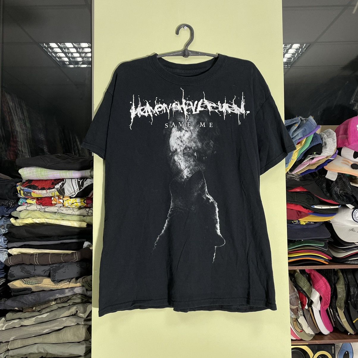 Vintage Vintage 90s Graphic Tee Dark Horror Aesthetic Grunge Slim XL Size US XL / EU 56 / 4 - 1 Thumbnail