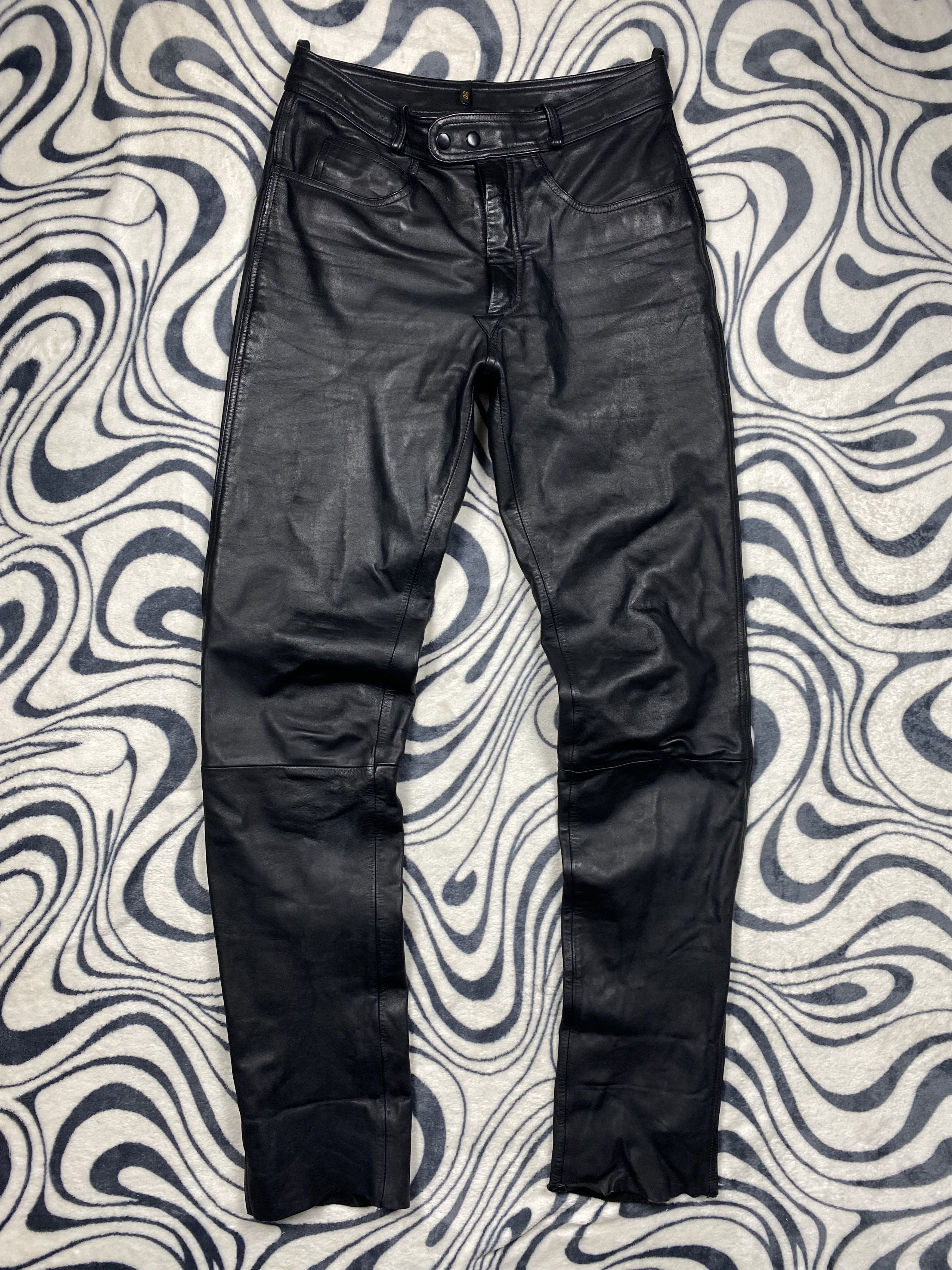 image of Road Genuine Leather Biker Pants in Black, Men's (Size 30)