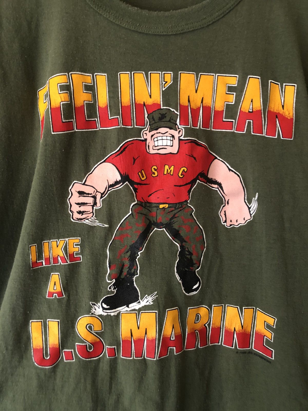 Other 1986 feelin mean like a us marine t shirt Size US L / EU 52-54 / 3 - 2 Thumbnail