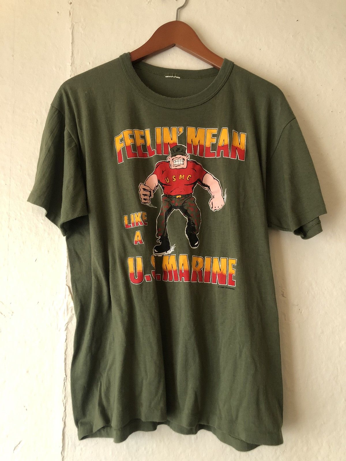 Other 1986 feelin mean like a us marine t shirt Size US L / EU 52-54 / 3 - 1 Thumbnail