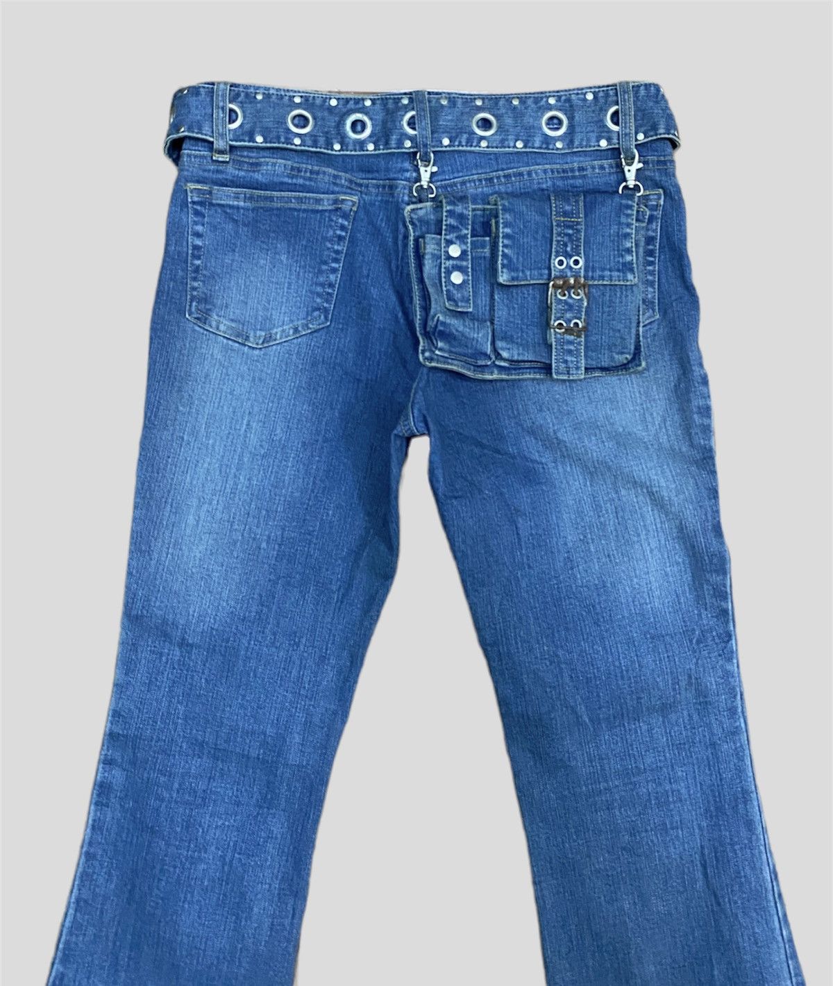 Designer × Japanese Brand × Vintage Vintage ORIRIN Flared with Waist Belt and Extra Denim Jeans Size 28" / US 6 / IT 42 - 8 Thumbnail