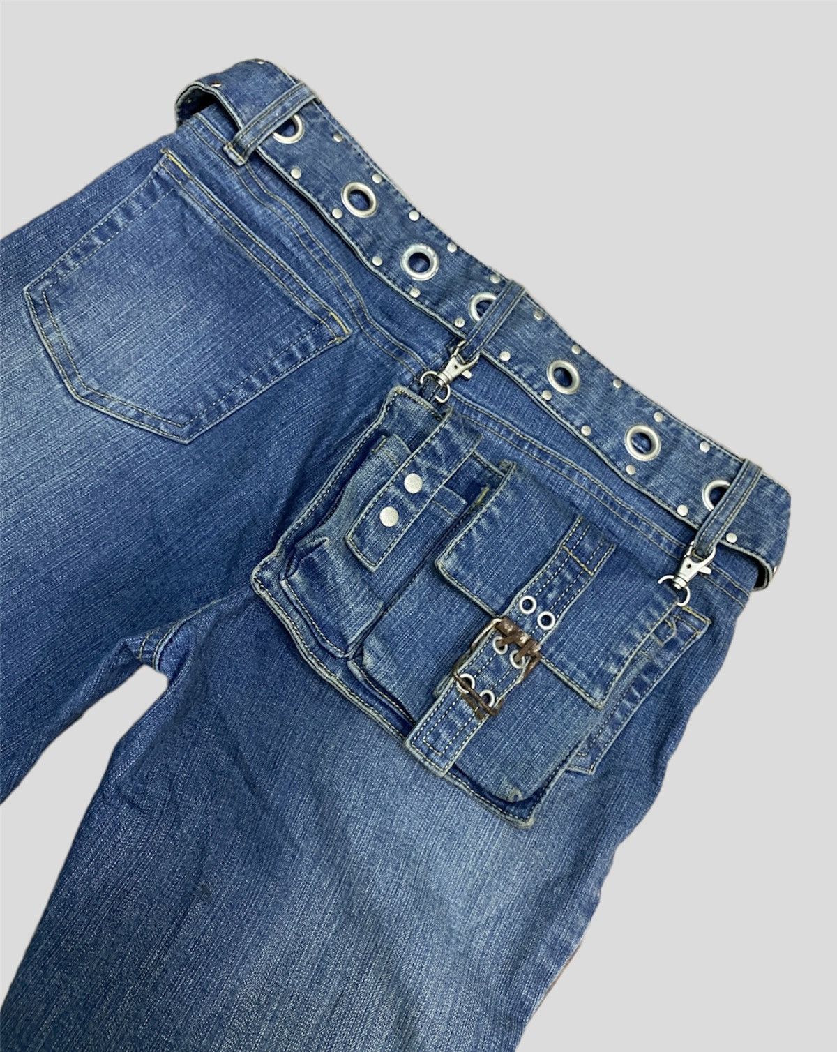 Designer × Japanese Brand × Vintage Vintage ORIRIN Flared with Waist Belt and Extra Denim Jeans Size 28" / US 6 / IT 42 - 13 Thumbnail