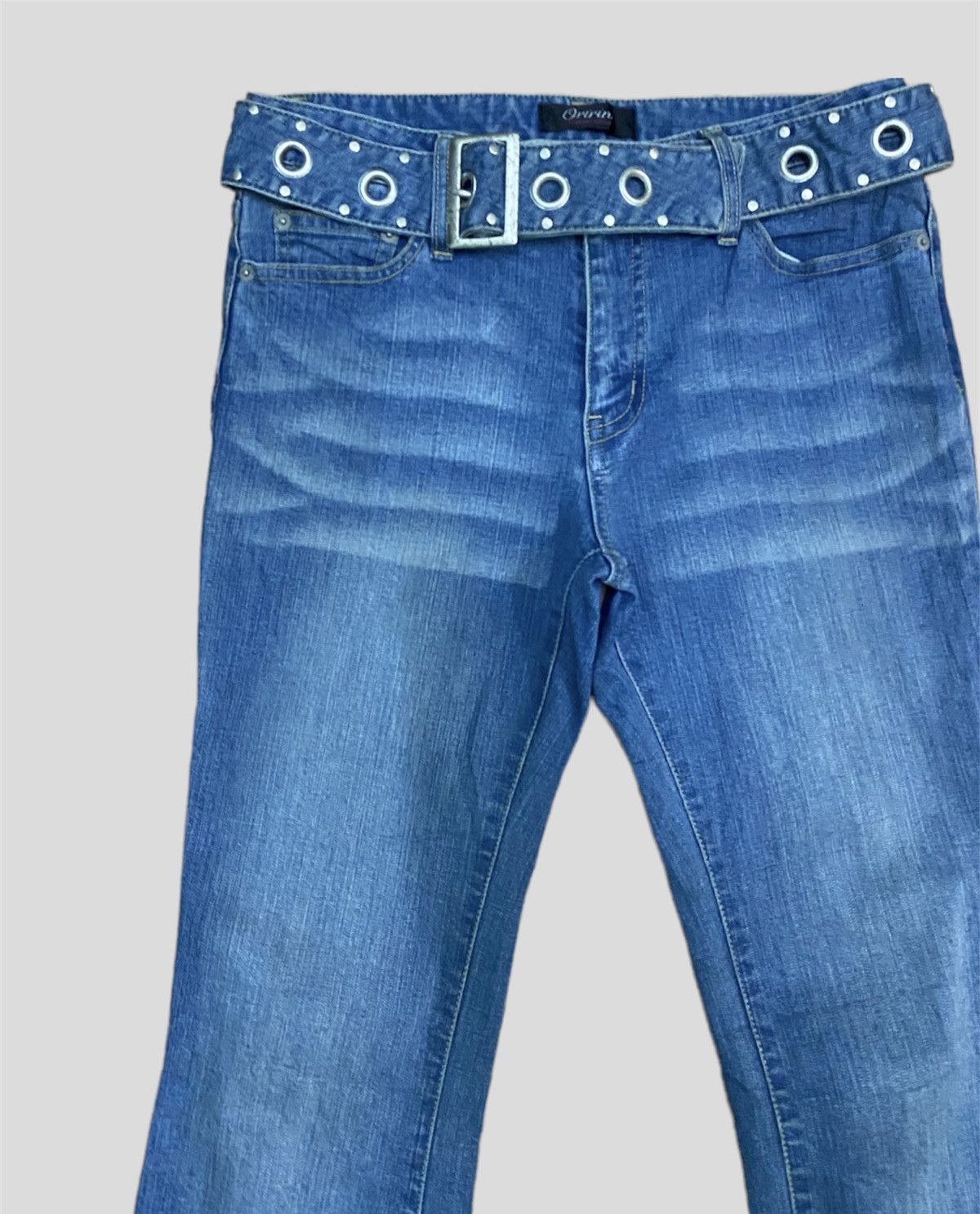 Designer × Japanese Brand × Vintage Vintage ORIRIN Flared with Waist Belt and Extra Denim Jeans Size 28" / US 6 / IT 42 - 4 Thumbnail