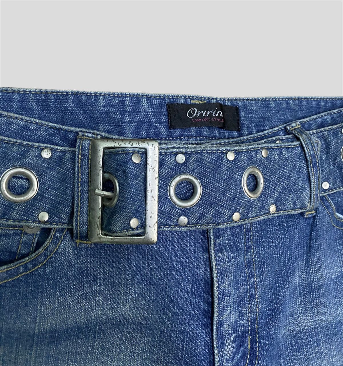 Designer × Japanese Brand × Vintage Vintage ORIRIN Flared with Waist Belt and Extra Denim Jeans Size 28" / US 6 / IT 42 - 7 Thumbnail