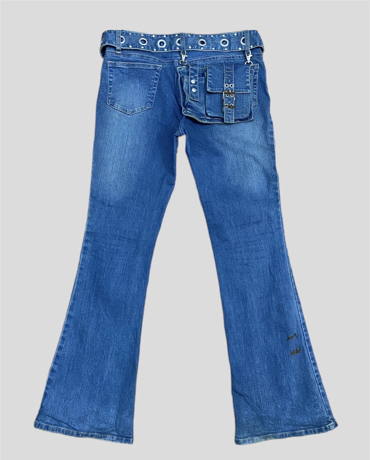 Designer × Japanese Brand × Vintage Vintage ORIRIN Flared with Waist Belt and Extra Denim Jeans Size 28" / US 6 / IT 42 - 2 Thumbnail