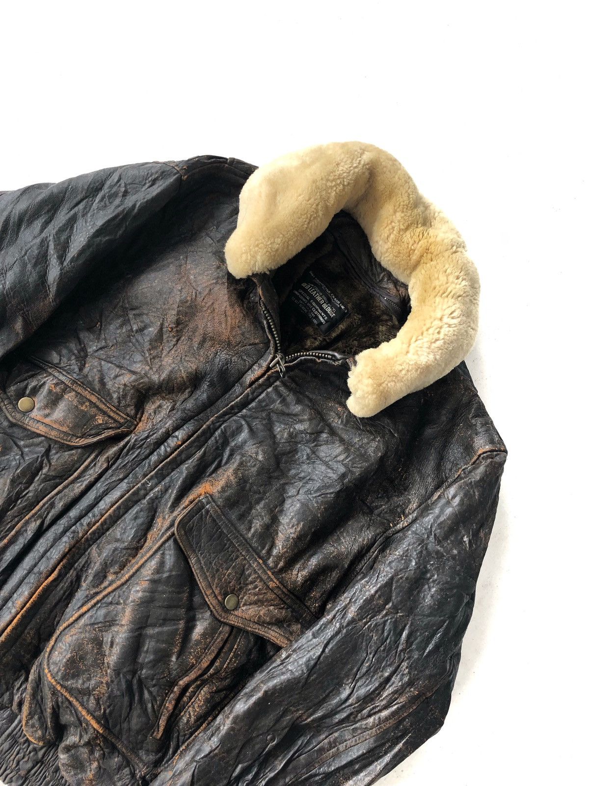 Branded Leather Suit Protection Crash MK-3 Sherpa Bomber Jacket Size US L / EU 52-54 / 3 - 3 Thumbnail