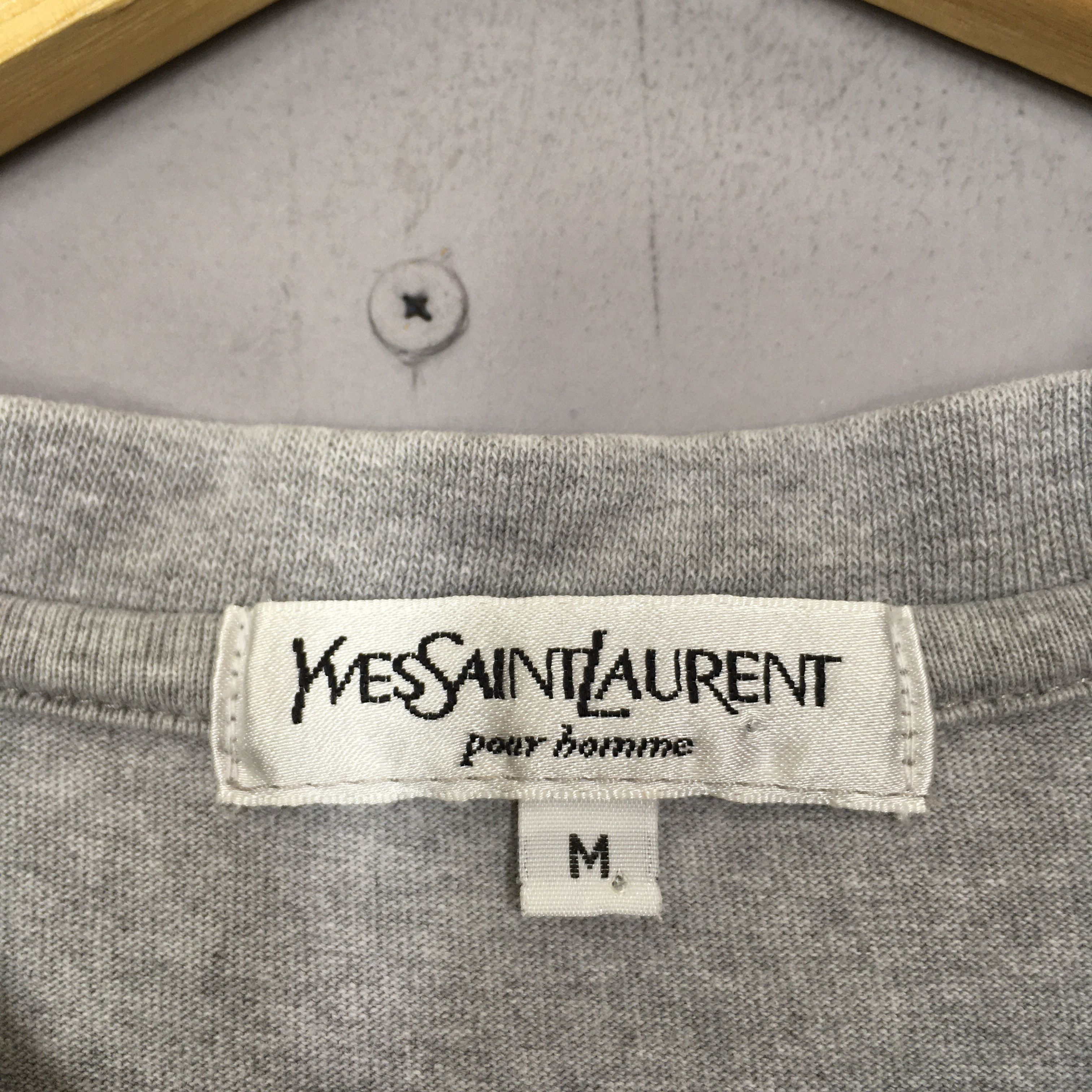 Vintage Vintage 90's YSL Yves Saint Laurent Gray T shirt Medium Size US M / EU 48-50 / 2 - 5 Thumbnail