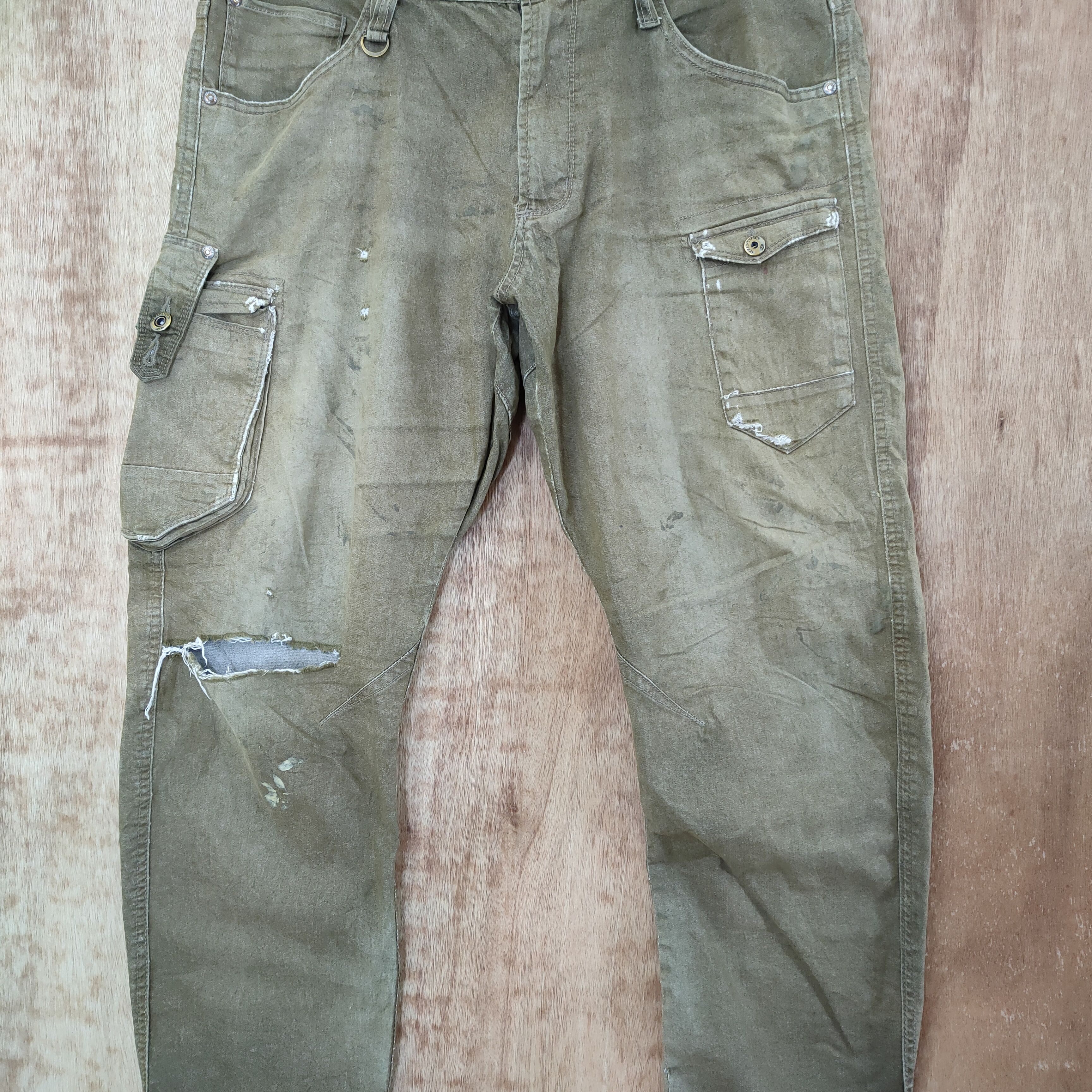 Seditionaries × Vintage VINTAGE IZ FRONTIER FADED/DISTRESSED CARGO PANTS Size US 36 / EU 52 - 5 Thumbnail