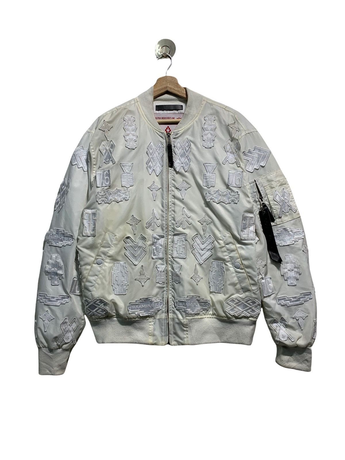 Alpha Industries × Marcelo Burlon 🔥MARCELO BURLON X ALPHA IND WHITE PATCHES EMBROIDERY JACKETS Size US M / EU 48-50 / 2 - 2 Thumbnail