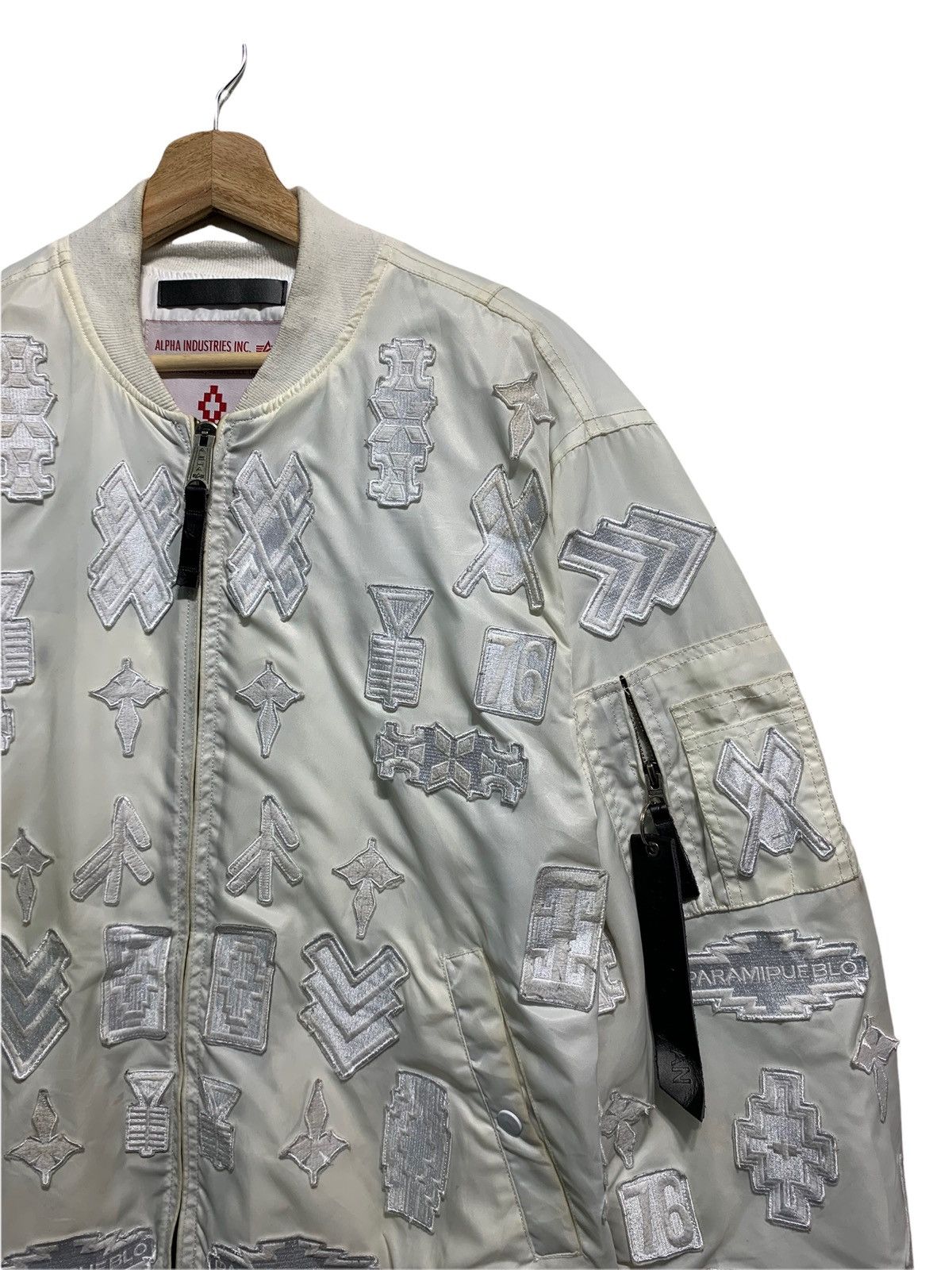 Alpha Industries × Marcelo Burlon 🔥MARCELO BURLON X ALPHA IND WHITE PATCHES EMBROIDERY JACKETS Size US M / EU 48-50 / 2 - 8 Thumbnail