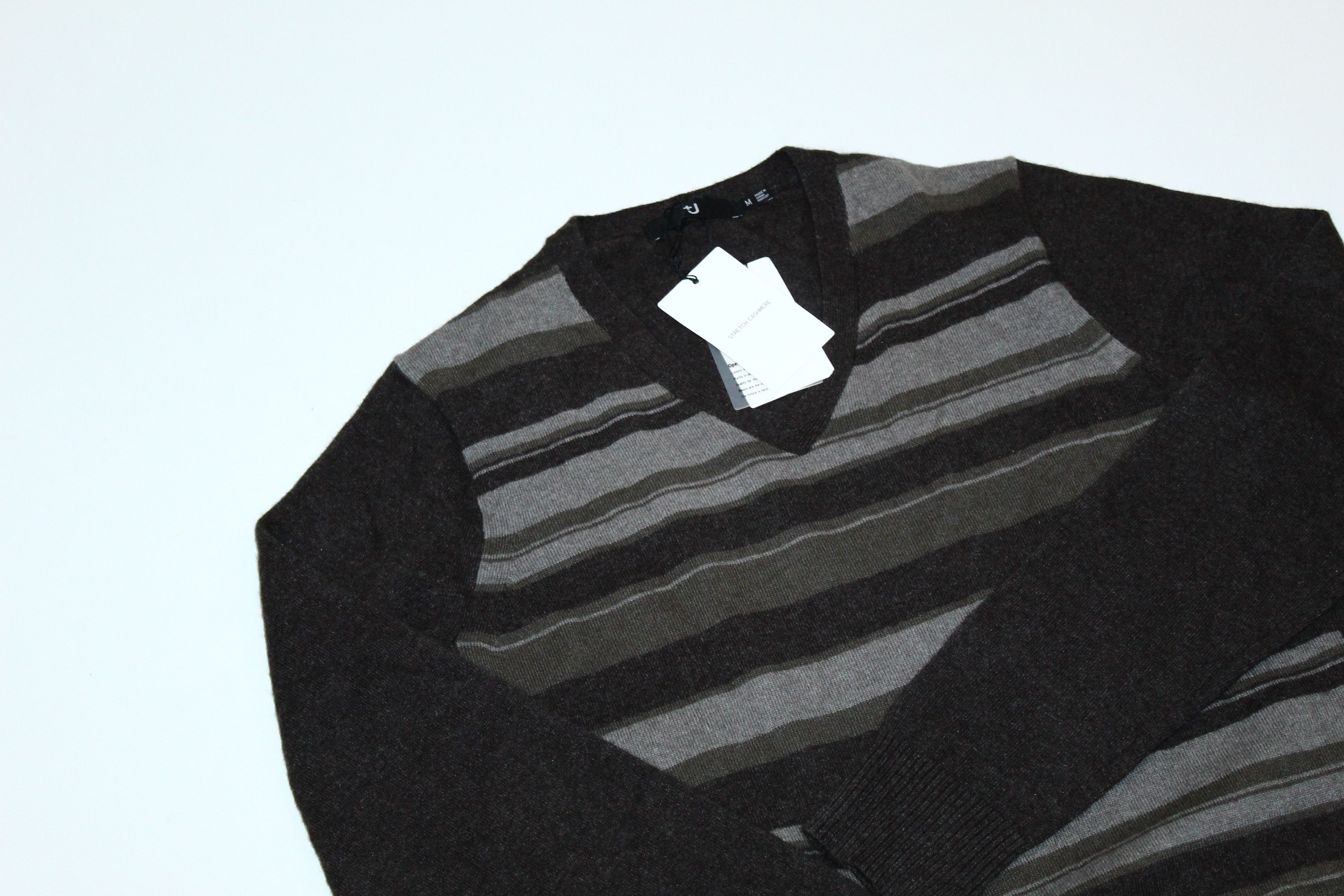 Jil Sander × Uniqlo Jil Sander x UniQlo Stretch Cashmere Striped V-neck Sweater Size US M / EU 48-50 / 2 - 3 Thumbnail