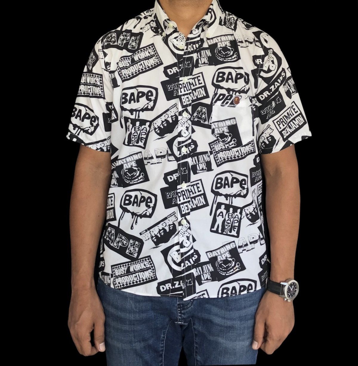 Bape A Bathing Ape Dr Zaius Button Up S/S Shirt Size US S / EU 44-46 / 1 - 1 Thumbnail