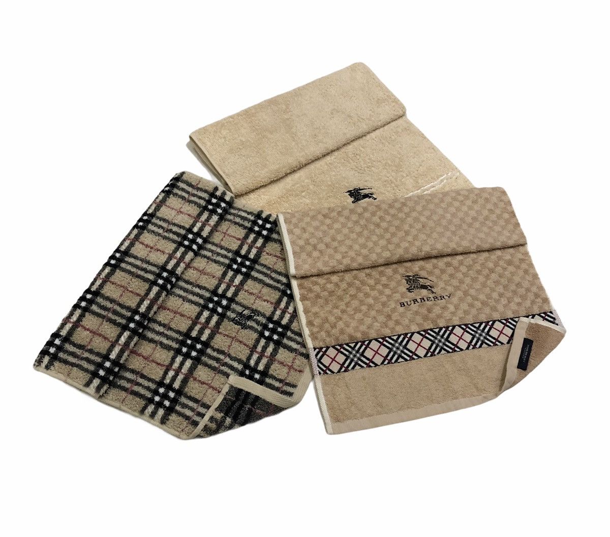 image of Burberry Embossed Logo Face Towel Lot 3 Lots in Novacheck/Brown, Men's