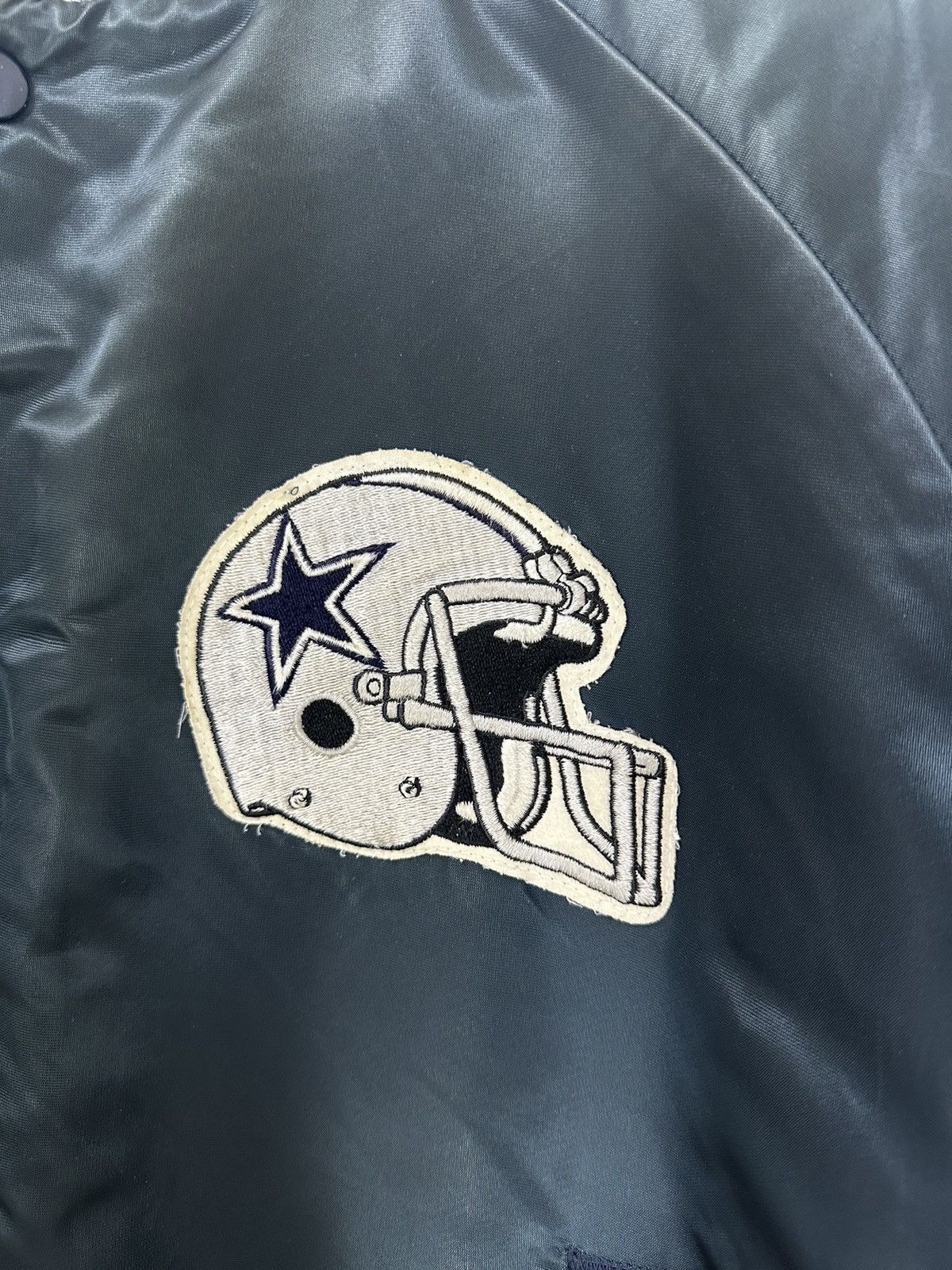Chalk Line × NFL × Vintage Vintage 90’s Dallas Cowboys Bomber Jacket Big Logo Design Size US L / EU 52-54 / 3 - 3 Thumbnail