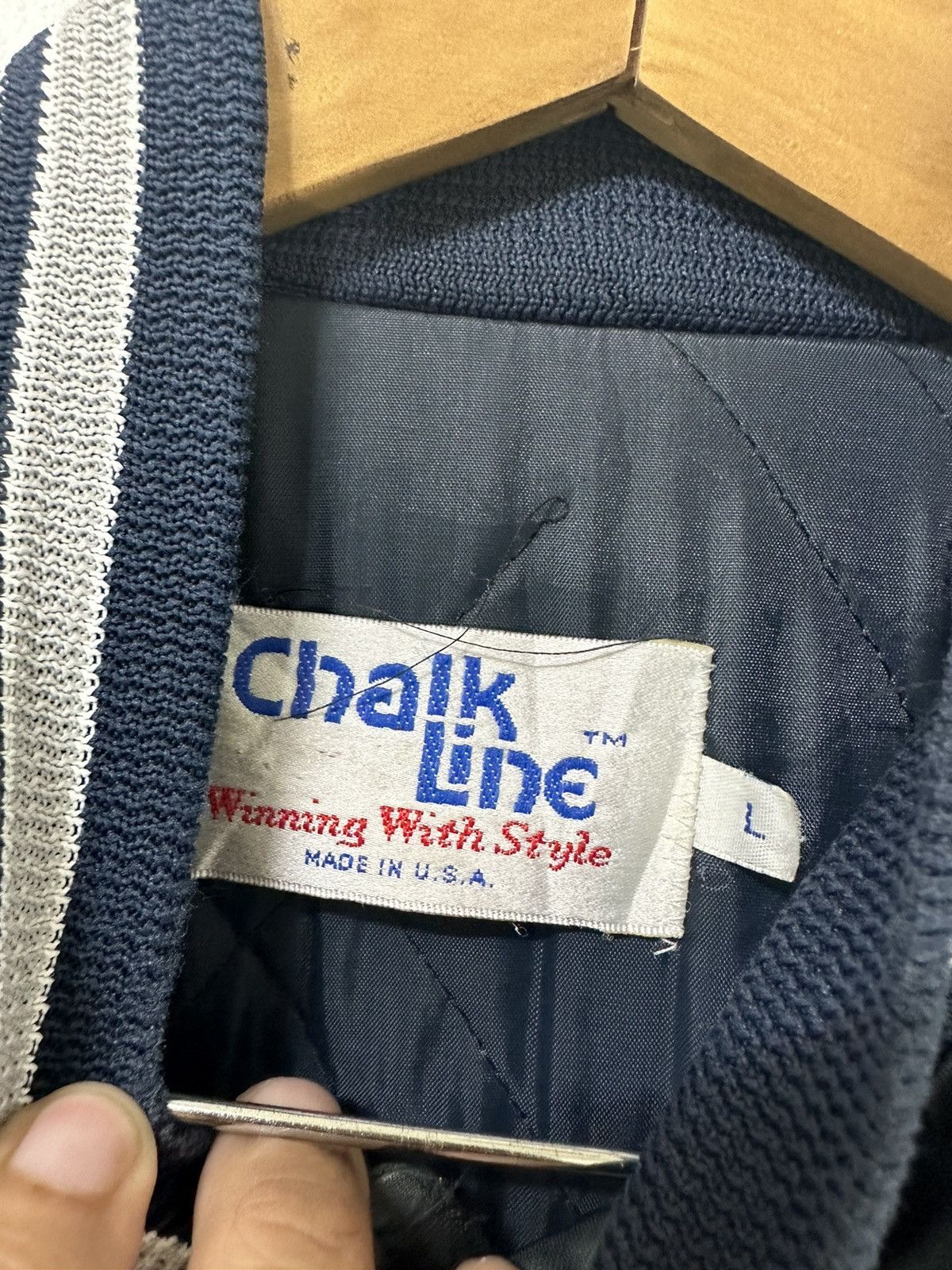 Chalk Line × NFL × Vintage Vintage 90’s Dallas Cowboys Bomber Jacket Big Logo Design Size US L / EU 52-54 / 3 - 4 Thumbnail