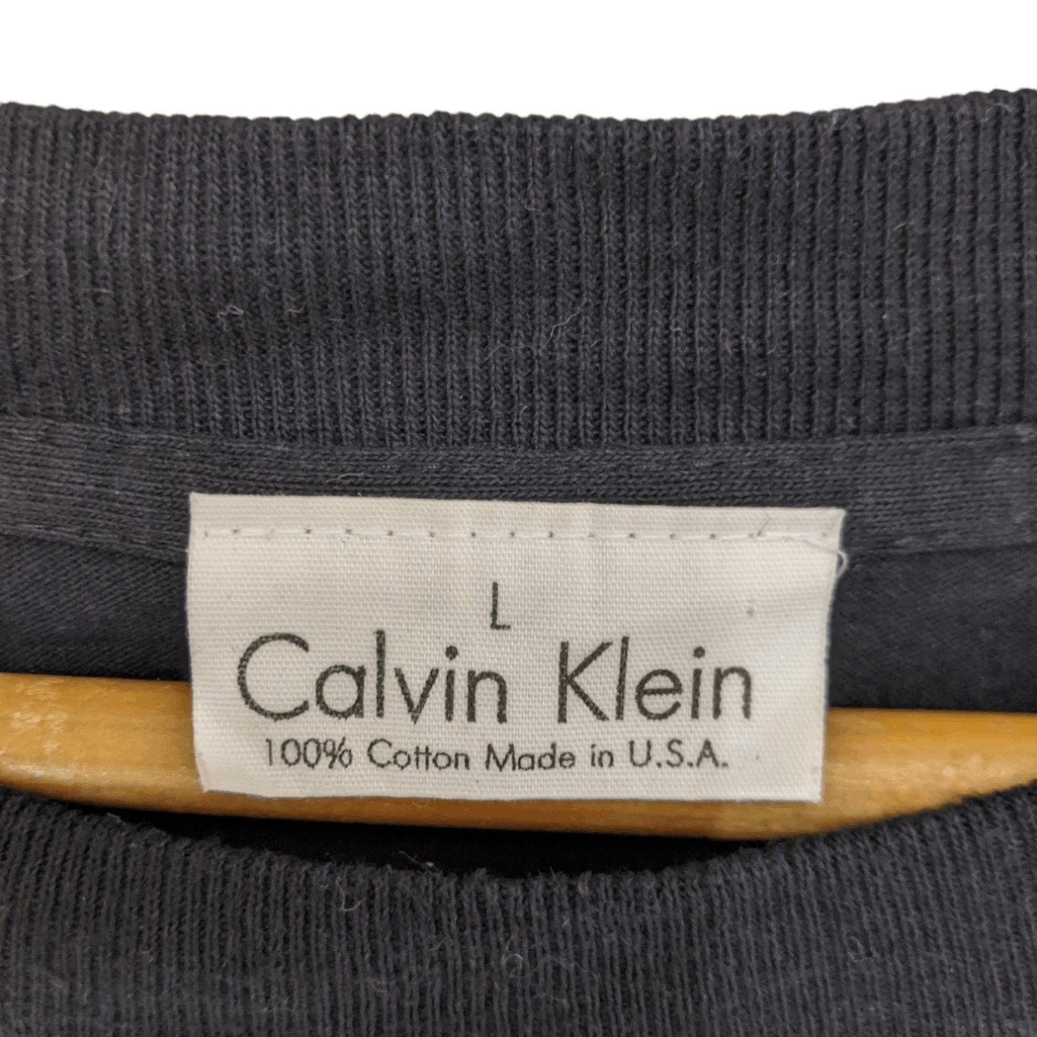 Calvin Klein × Vintage Vintage 90's CALVIN KLEIN Big Logo T-Shirt Single Stitches Size US L / EU 52-54 / 3 - 7 Thumbnail
