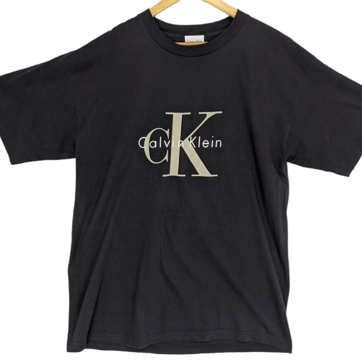 Calvin Klein × Vintage Vintage 90's CALVIN KLEIN Big Logo T-Shirt Single Stitches Size US L / EU 52-54 / 3 - 2 Thumbnail